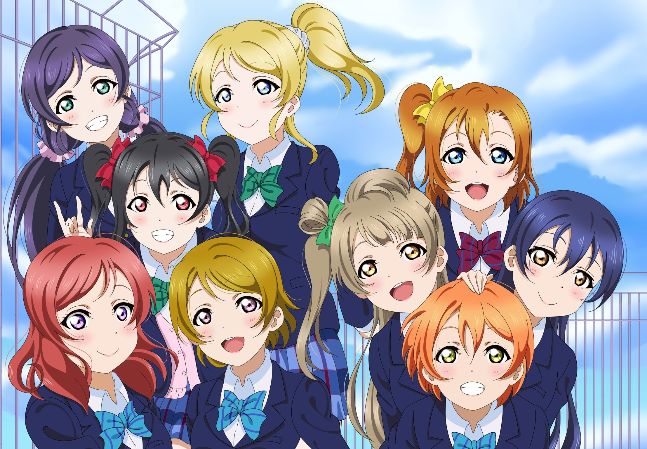 Nico Yazawa, Umi Sonoda, 1080P, Anime, Honoka Kousaka, Rin Hoshizora, Nozomi Tojo, Love Live!, Maki Nishikino, Kotori Minami, Hanayo Koizumi, HD Wallpaper