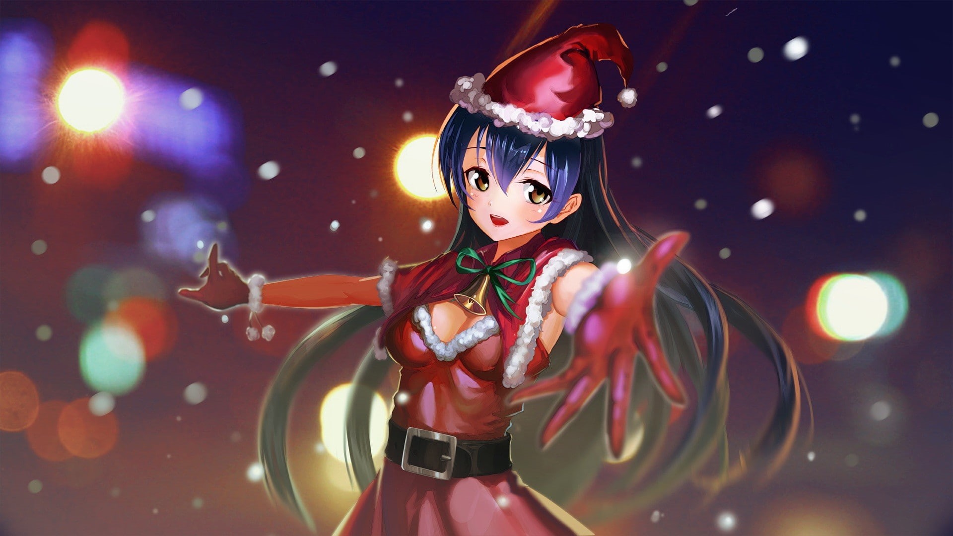Sonoda Umi, Christmas, snow, 1080P, Love Live!, HD Wallpaper