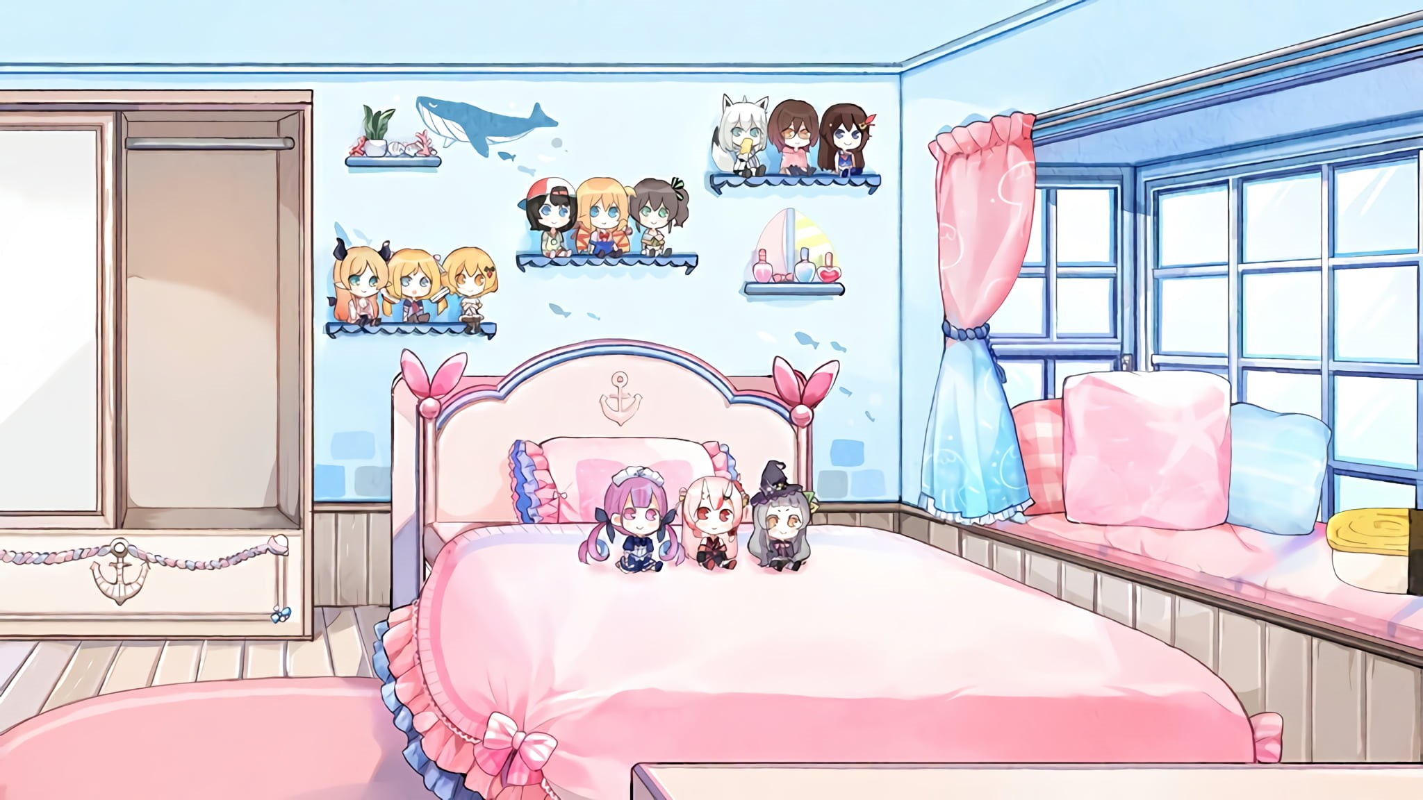 1080P, Akai Haato, pillow, Nakiri Ayame, Roboco, Yuzaki Choco, Natsuiro Matsuri, Shirakami Fubuki, Aki Rosenthal, Hololive, Minato Aqua, Oozora Subaru, HD Wallpaper