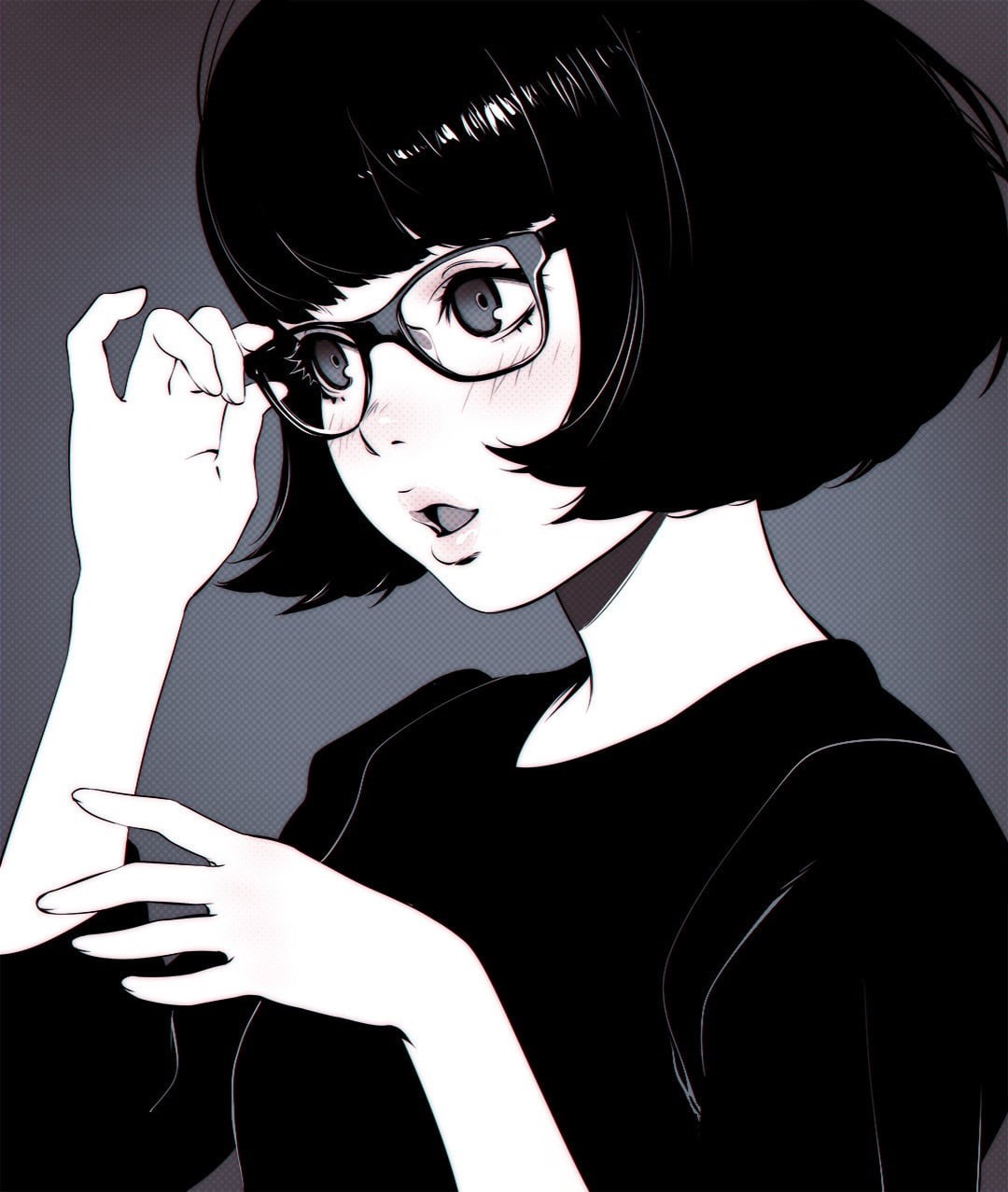fashion, studio shot, black background, one person, indoors, headshot, black, waist up, portrait, haired, artwork, character, young women, Ilya Kuvshinov, Phone HD Wallpaper