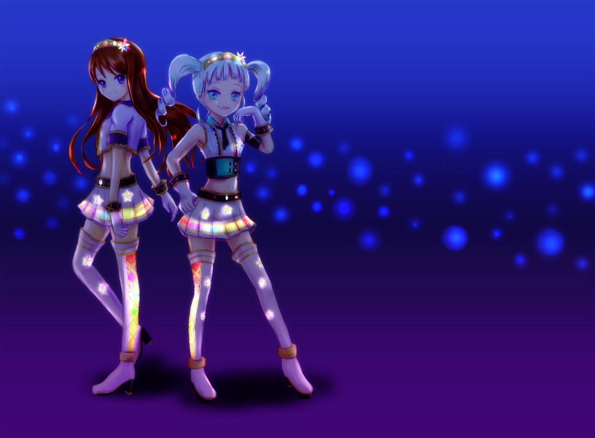 girls, 720P, glow, bokeh, aikatsu, girl, HD Wallpaper