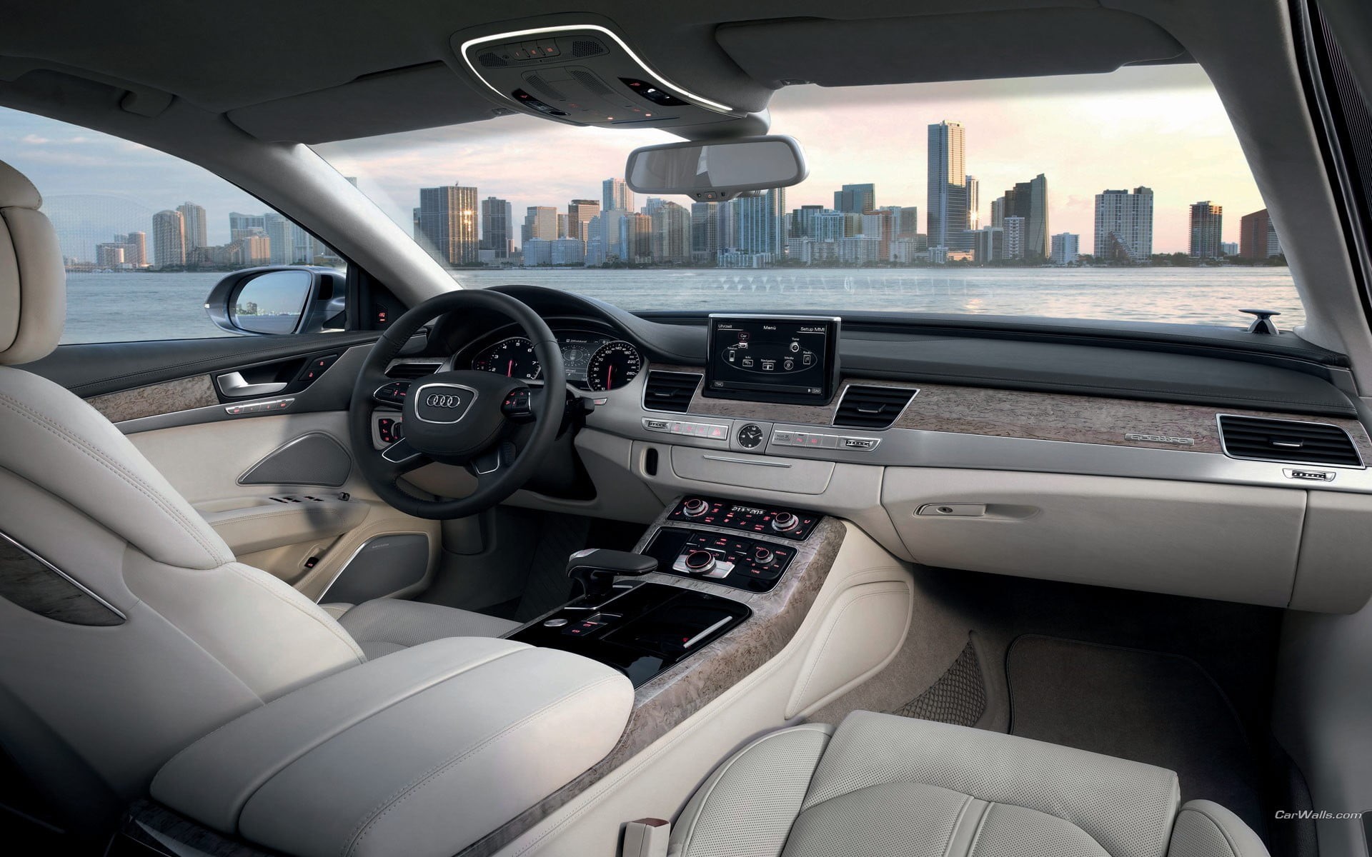 transportation, 1080P, glass - material, architecture, mode of transportation, car, airplane, windshield, white, audi, car interior, air vehicle, cockpit, HD Wallpaper