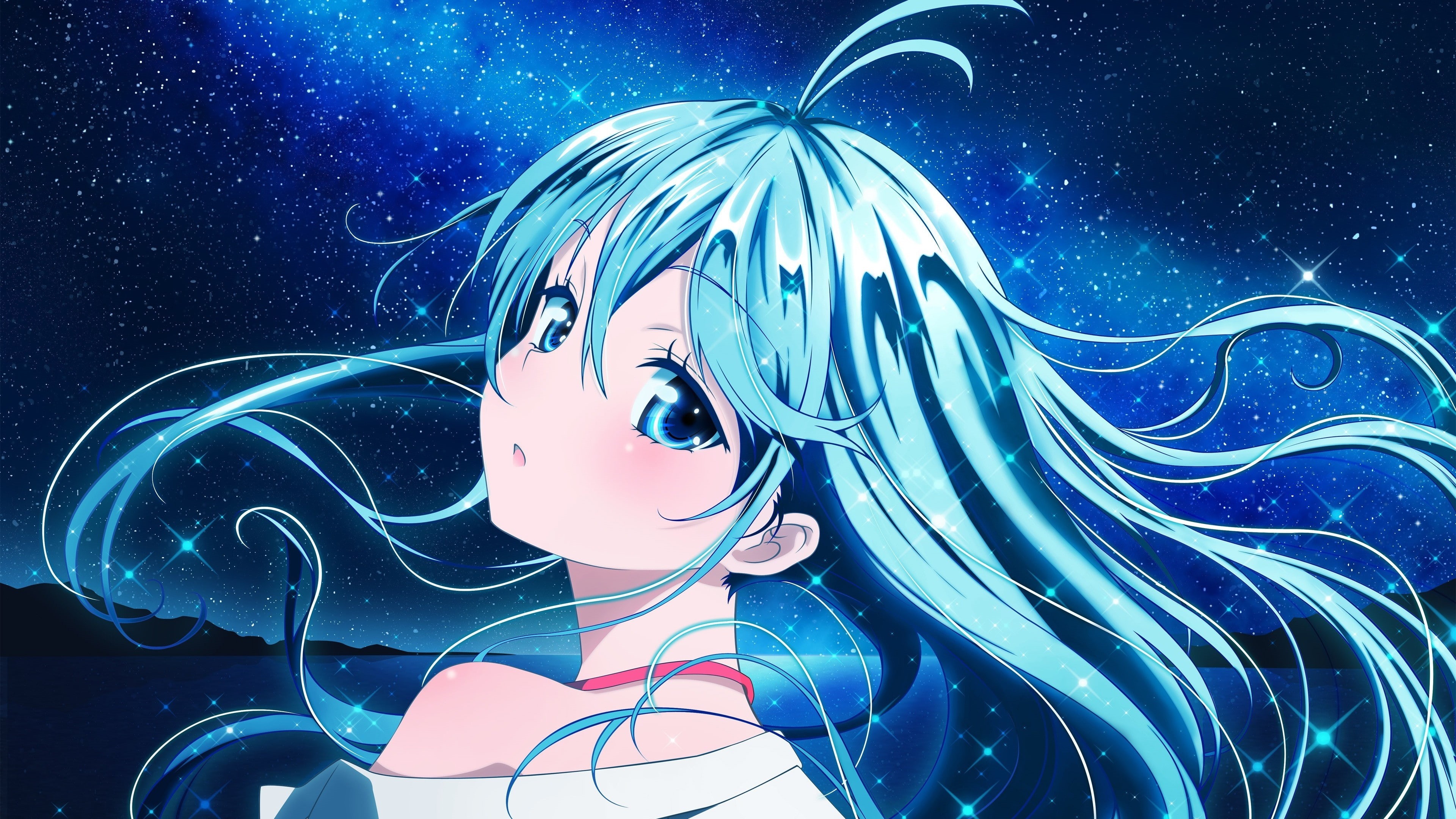 art and craft, water, animal, blue, Denpa Onna To Seishun Otoko, anime girls, animal wildlife, underwater, animal representation, sea, representation, night, HD Wallpaper
