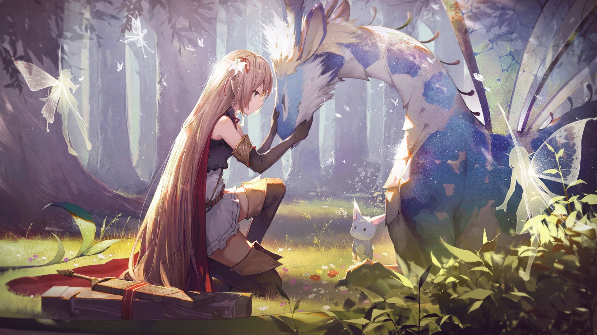 women, dragon, flower, lifestyles, adult, outdoors, plant, sunlight, flowering plant, leisure activity, Arisa (Shadowverse), brown, hairstyle, animal wildlife, HD Wallpaper