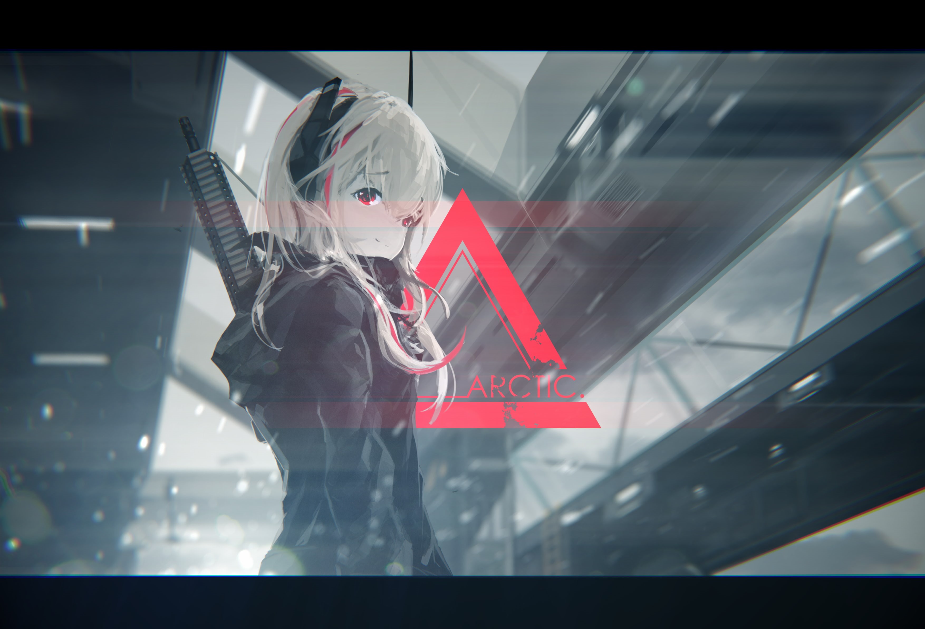 2K, Girls Frontline, M4 SOPMOD II (Girls Frontline), anime, anime girls, triangle, red eyes, HD Wallpaper