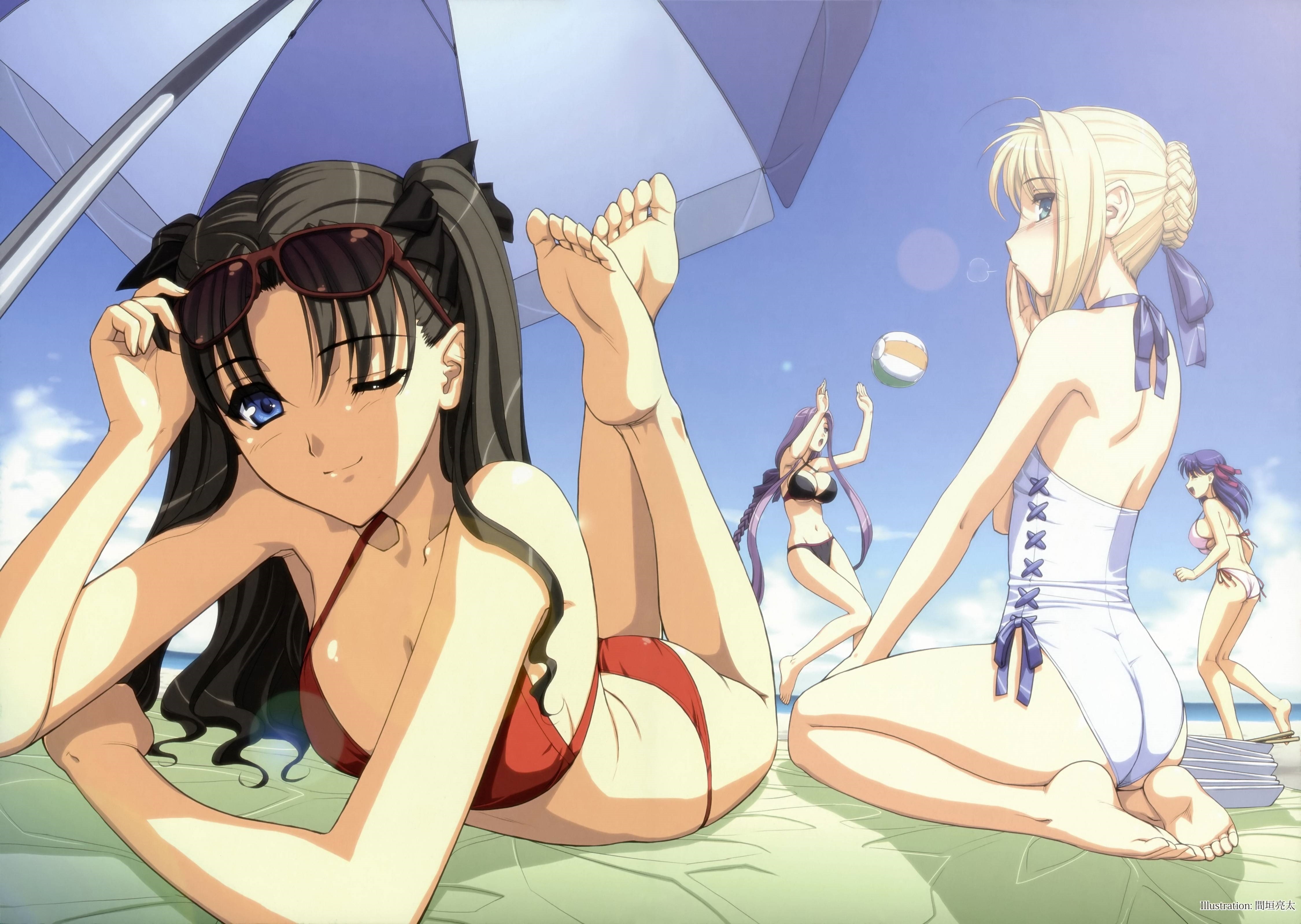 water, outdoors, sky, blue, creativity, Rider (Fate/Stay Night), Sakura Matou, day, nature, Fate/Stay Night, art and craft, representation, Matou Sakura, HD Wallpaper