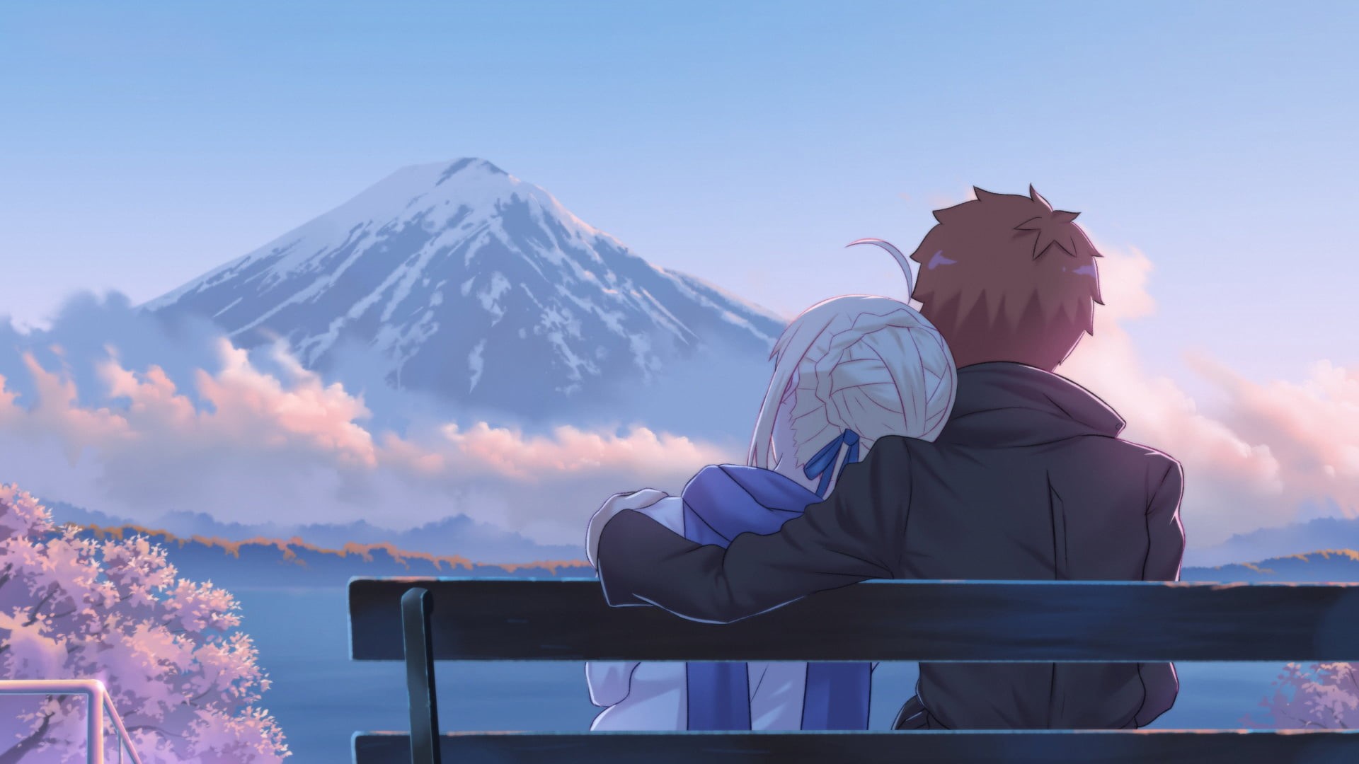 Fate Series, Fate/Stay Night: Unlimited Blade Works, Saber (Fate Series), 1080P, Shirou Emiya, Mountain, HD Wallpaper