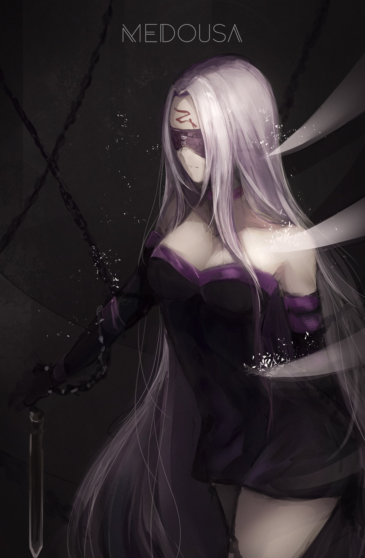 1080P, studio shot, looking at camera, Fate Series, young women, beautiful woman, veil, adult, dark, beautiful people, gothic style, anime girls, hair, Phone HD Wallpaper