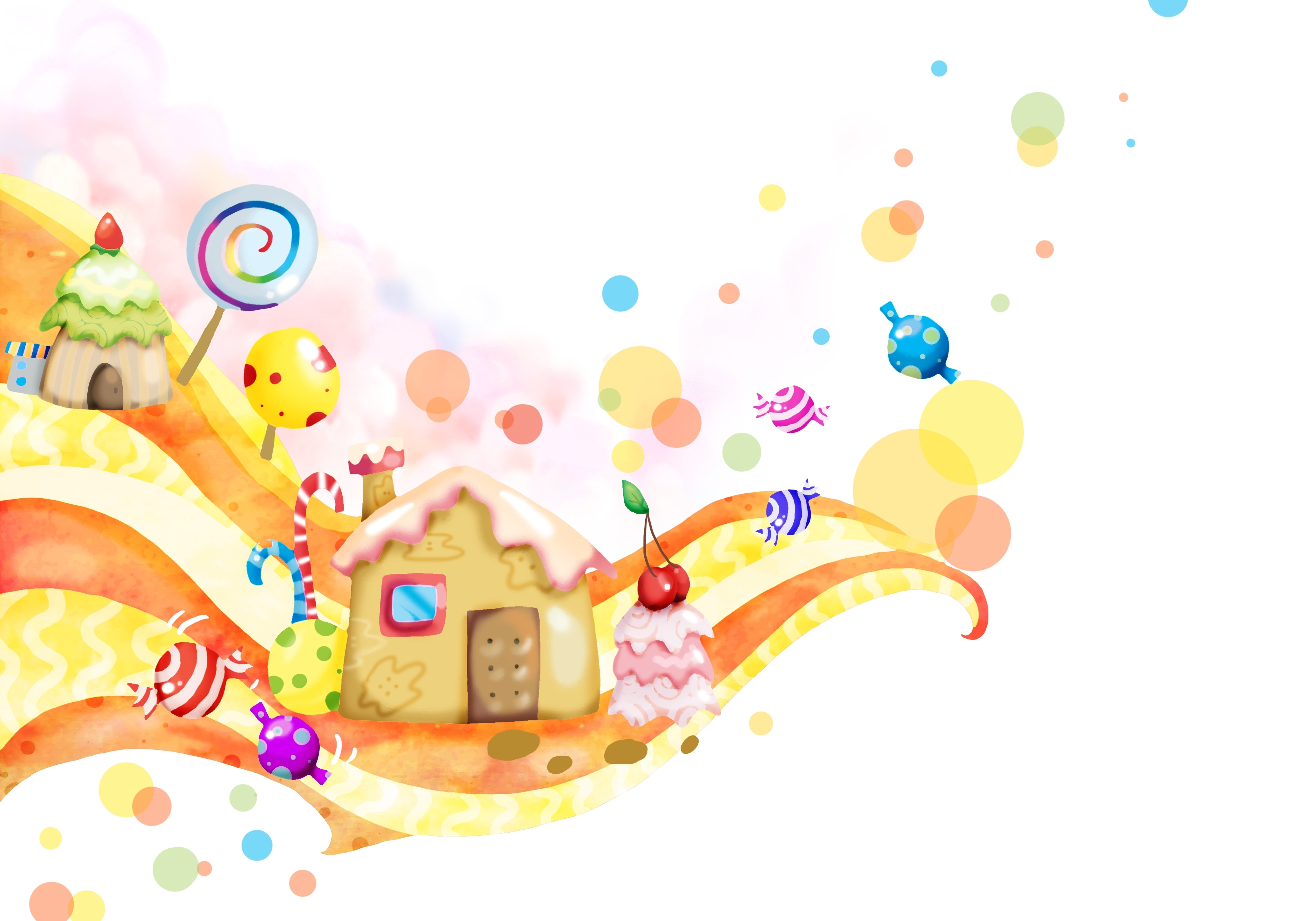 Candy house, 4K, Candy, Sweet, Lollipops, 4K, HD Wallpaper