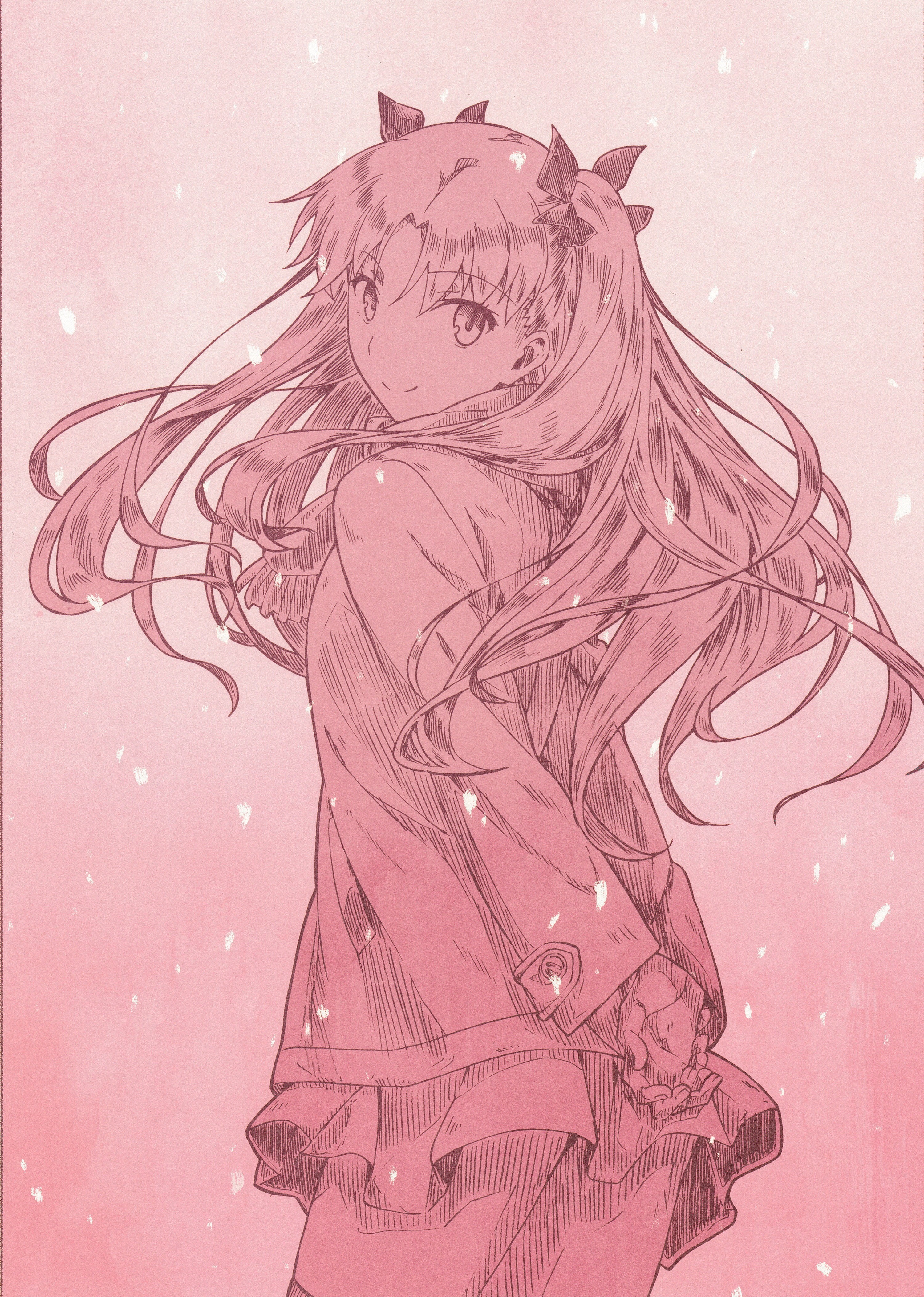 girl, pattern, colored background, anime, complexity, women, Fate Series, backgrounds, pink color, portrait, anime girls, night, fashion, young adult, music, Phone HD Wallpaper
