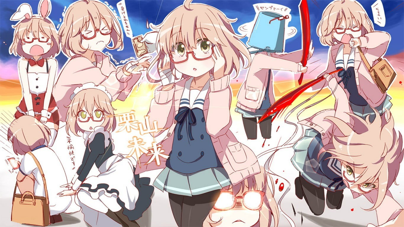 people, Kyoukai no Kanata, anime girls, front view, creativity, representation, anime, 720P, wall - building feature, standing, arts culture and entertainment, HD Wallpaper