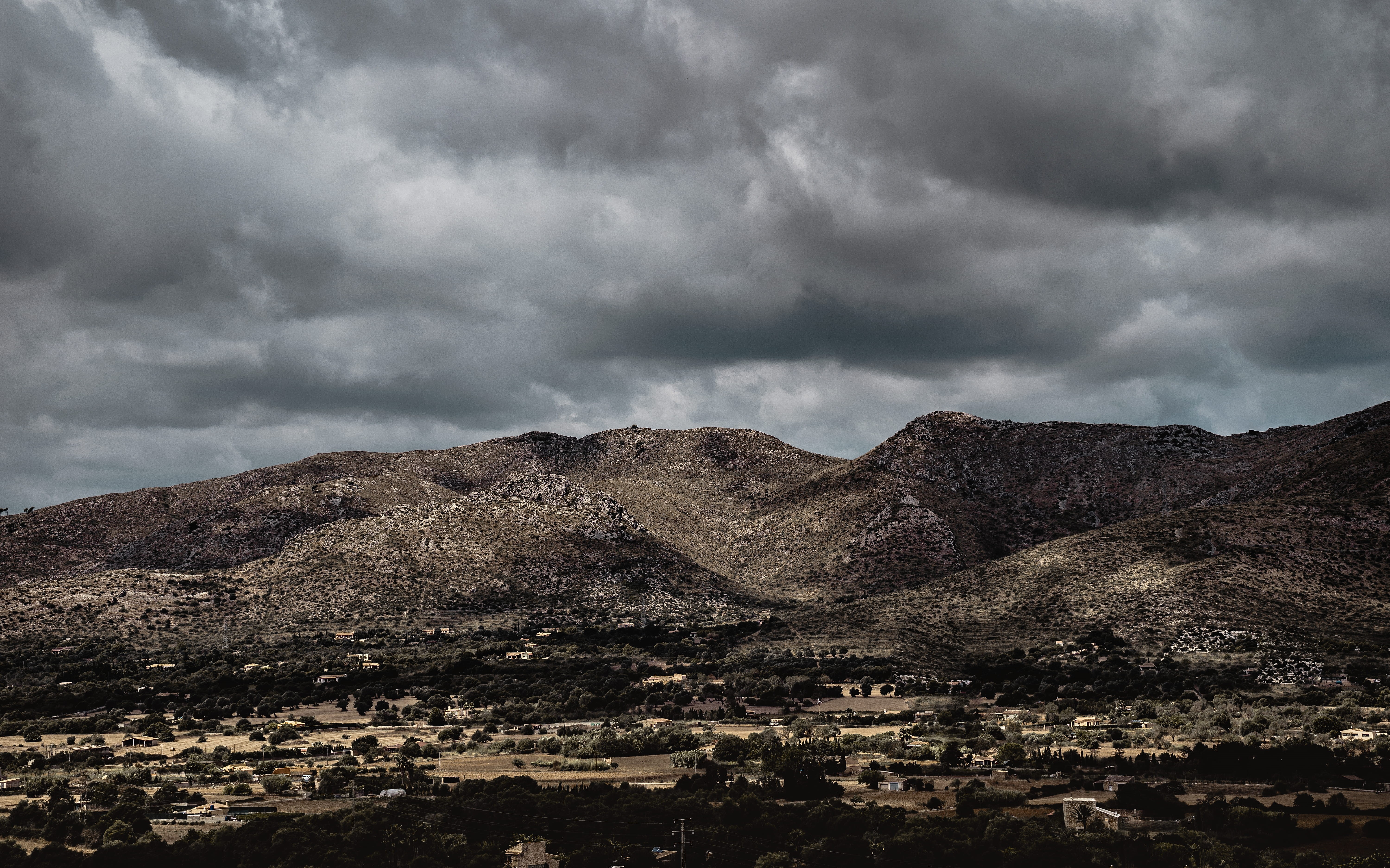 tranquility, mallorca, scenics - nature, beauty in nature, climate, storm cloud, storm, desktop background, background, mountain, nature, cloud - sky, environment, HD Wallpaper