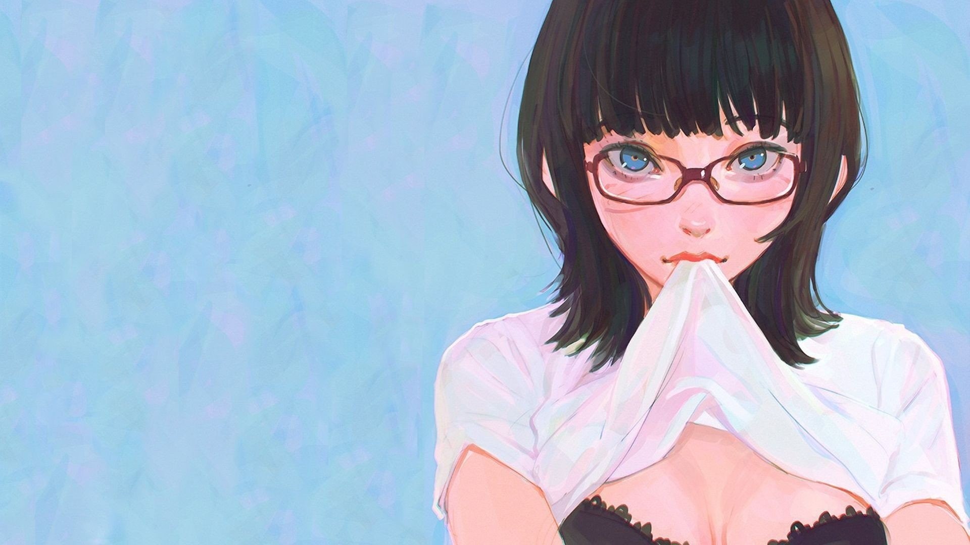 artwork, Simple Background, Ilya Kuvshinov, Anime Girls, 1080P, HD Wallpaper
