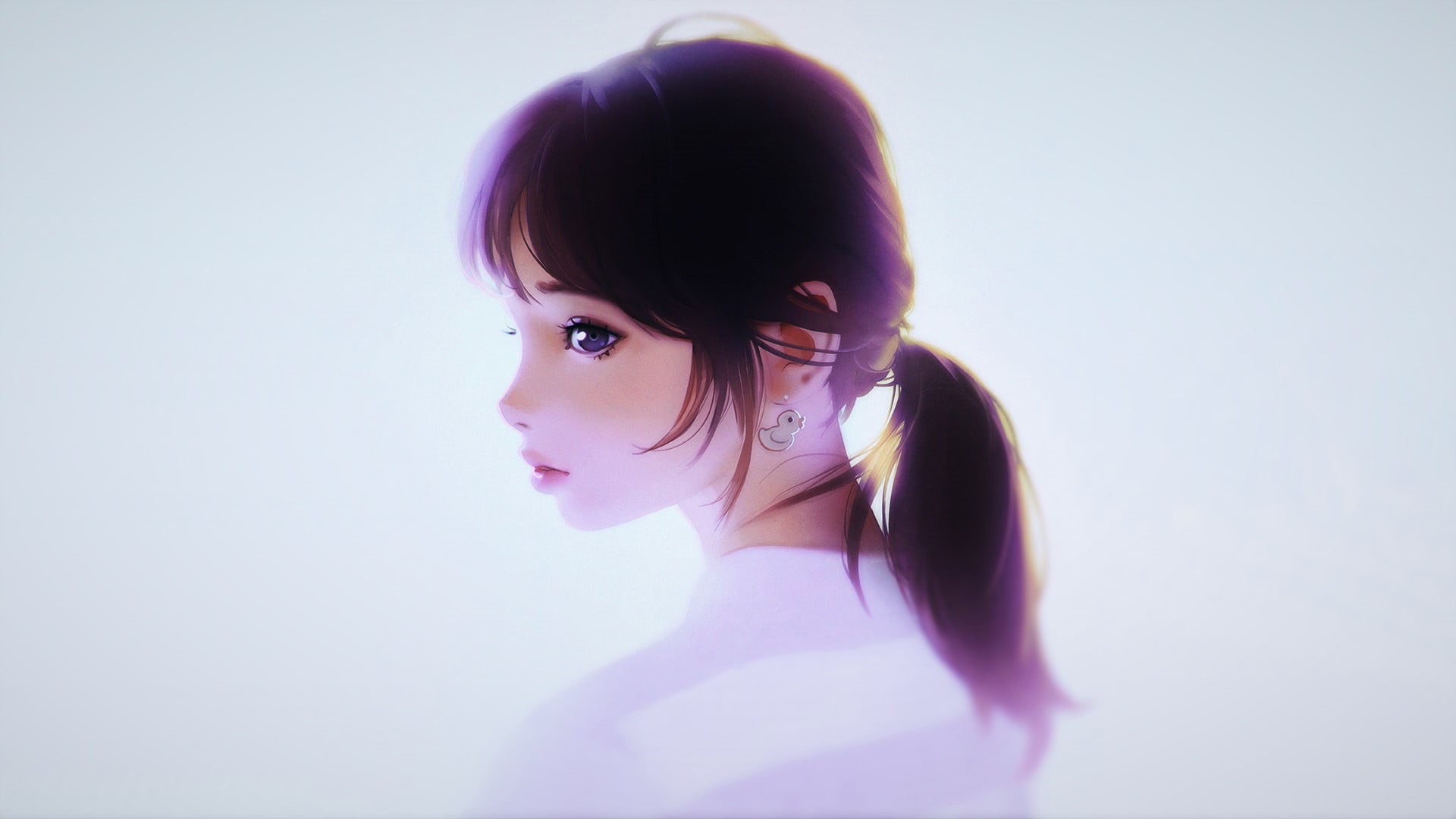 adult, one person, pink color, indoors, studio shot, women, looking at camera, hair, young women, Ilya Kuvshinov, contemplation, digital art, anime girls, HD Wallpaper