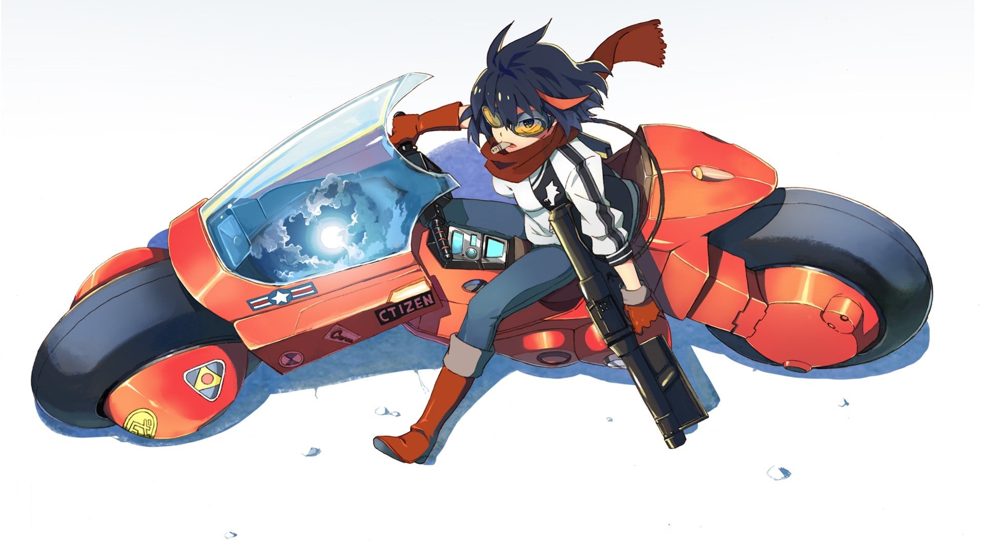 leisure activity, full length, young adult, Kill la Kill, sunglasses, nature, Akira, representation, anime, sport, crossover, Matoi Ryuuko, sports helmet, HD Wallpaper