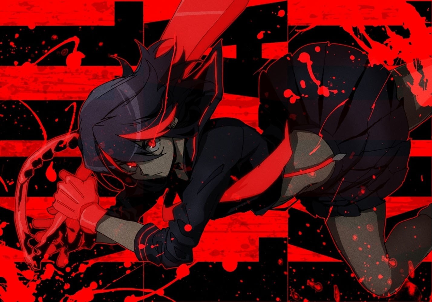 people, group of people, digital composite, illuminated, performance, real people, Kill la Kill, full length, sport, Matoi Ryuuko, orange color, obscured face, HD Wallpaper