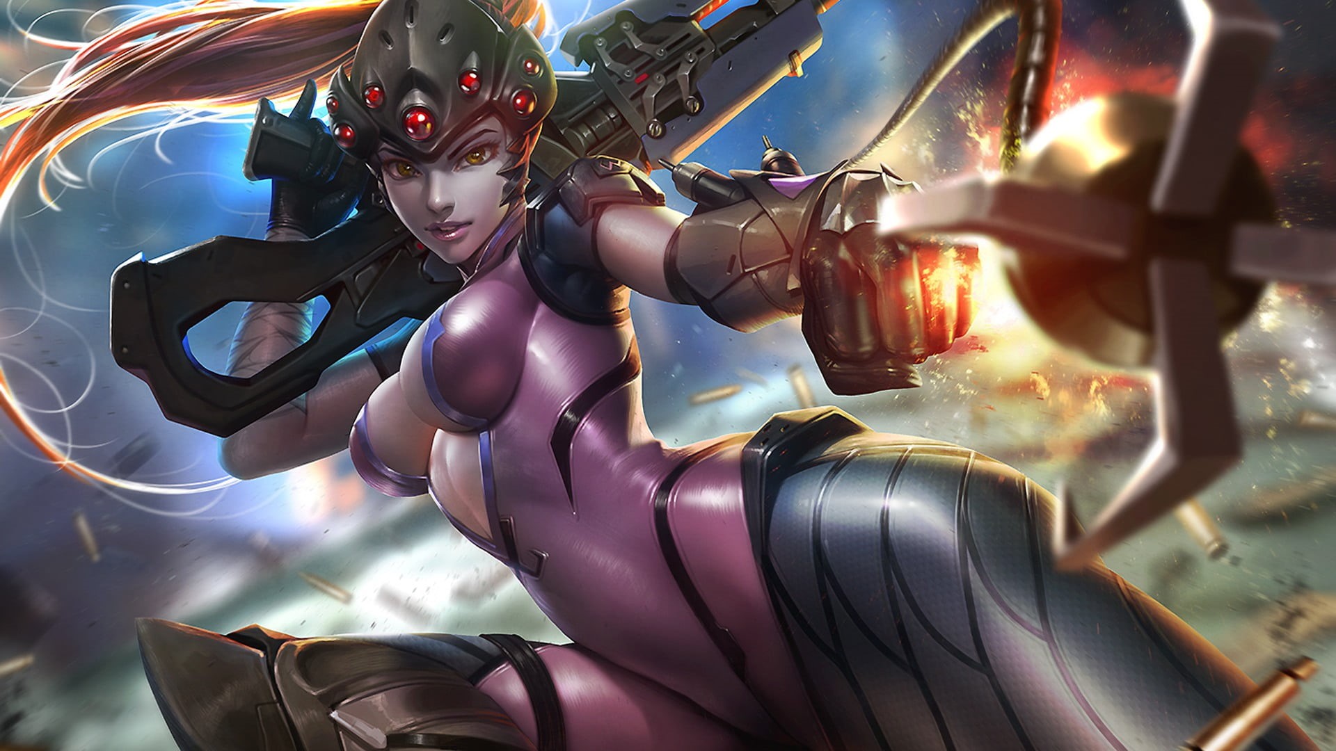 Widowmaker (Overwatch), 1080P, statue, art and craft, robot, mannequin, technology, male likeness, female likeness, fashion, nature, day, sculpture, human representation, HD Wallpaper