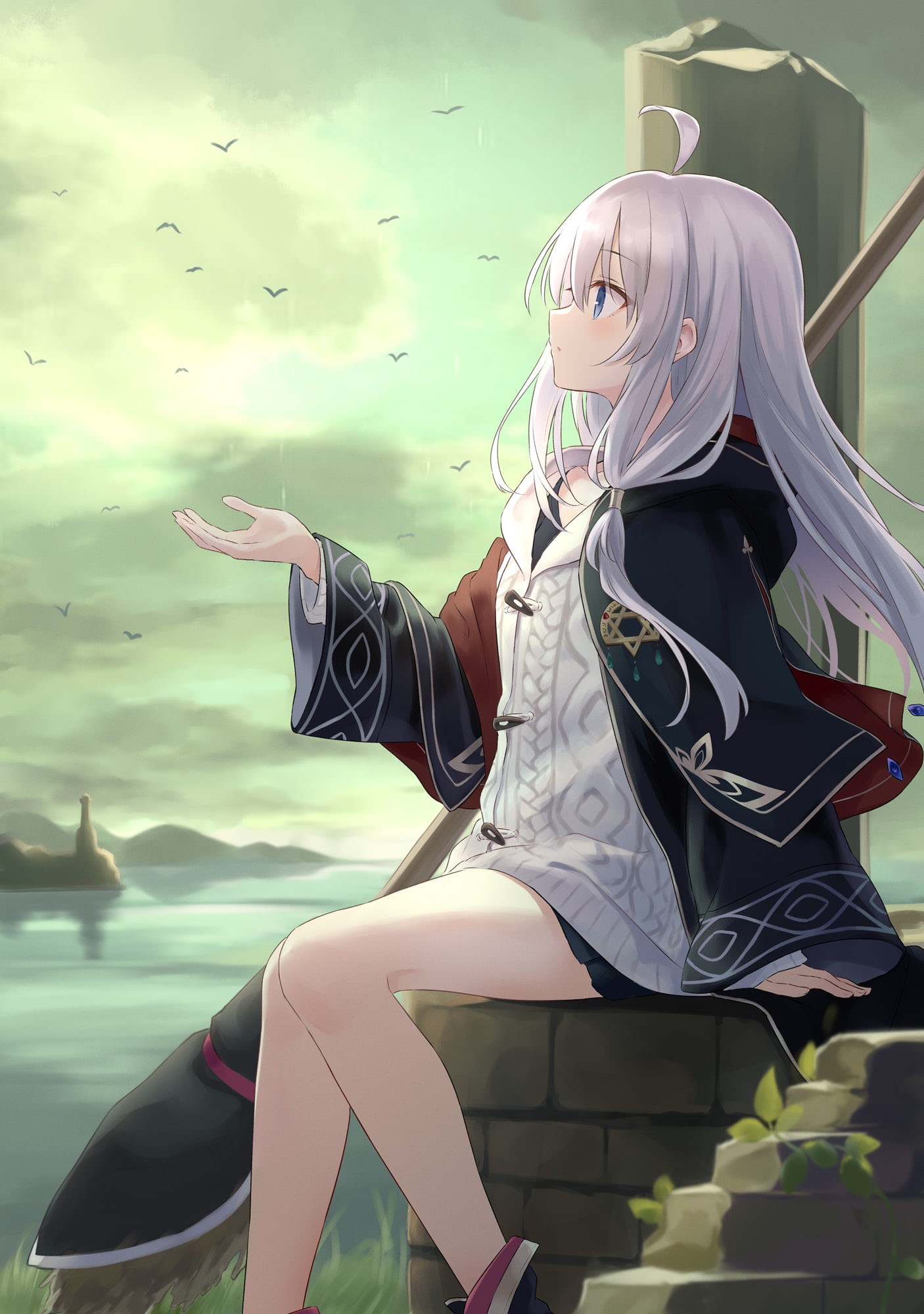 anime, 1080P, Elaina (Majo no Tabitabi), Majo no Tabitabi, silver hair, anime girls, Phone HD Wallpaper