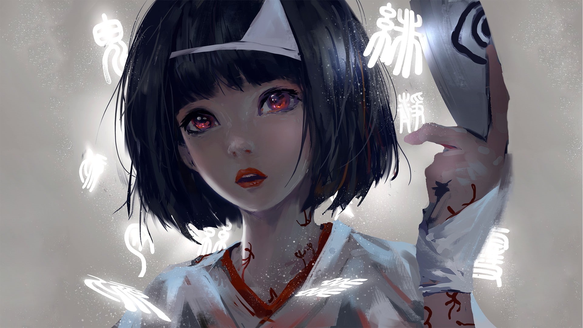 black hair short hair red eyes asian nora noragami noragami, 1080P, HD Wallpaper