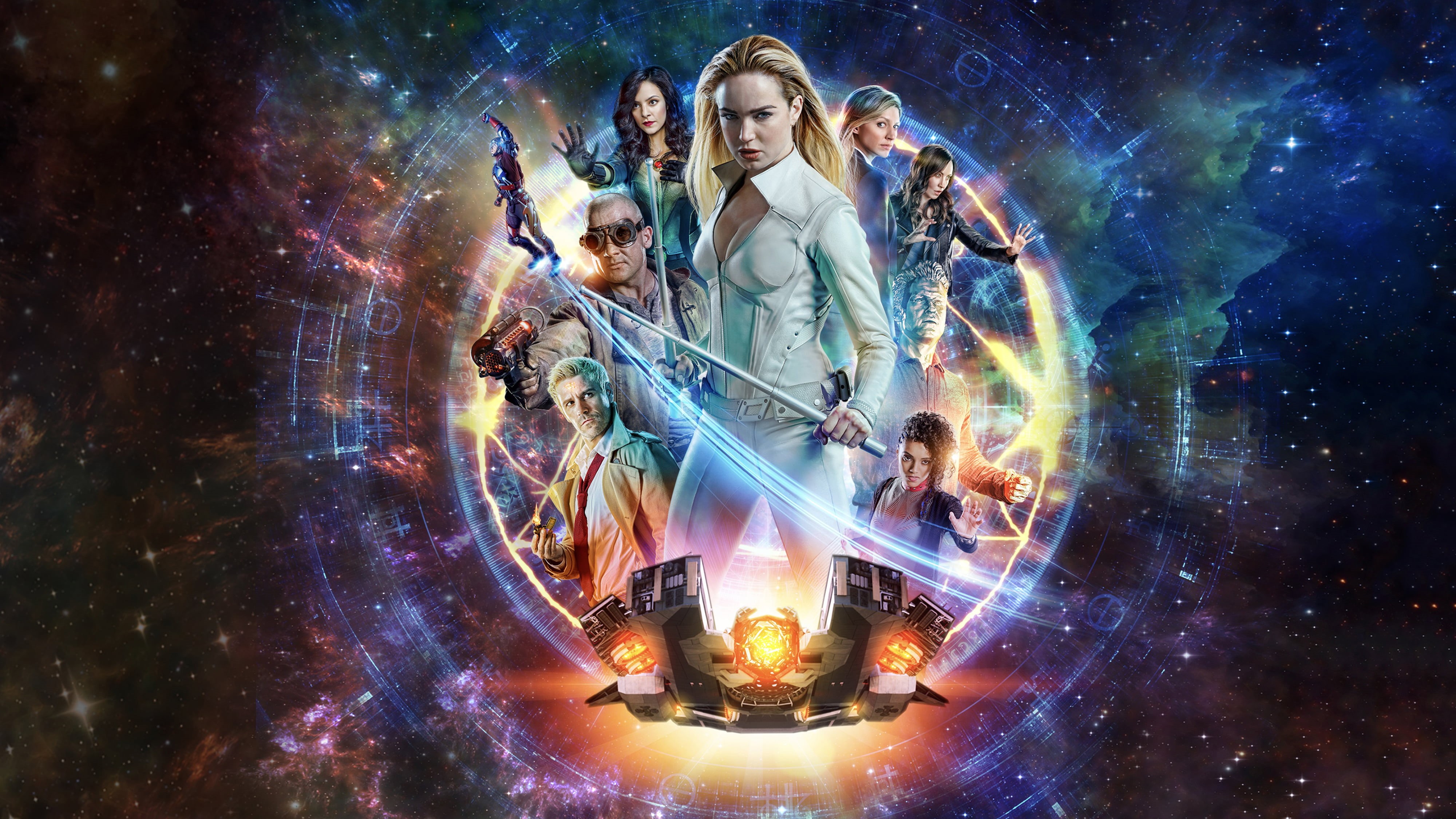 Caity Lotz, Sara Lance, Atom (DC Comics), Nora Darhk, Charlie (DC Comics), Matt Ryan, Nick Zano, White Canary (DC Comics), John Constantine, TV Show, Mick Rory, HD Wallpaper