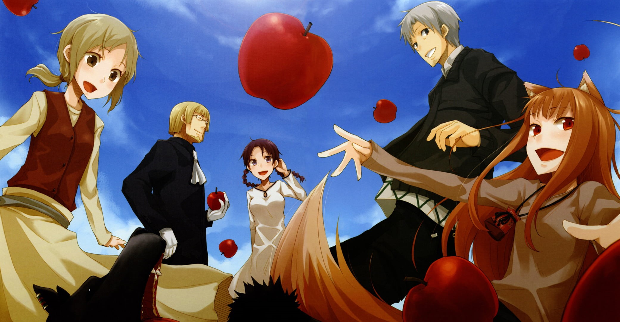 Spice and Wolf, 1080P, Richten Marlheit, Holo (Spice and Wolf), Nora Arendt, Anime, Chloe (Spice and Wolf), Kraft Lawrence, HD Wallpaper