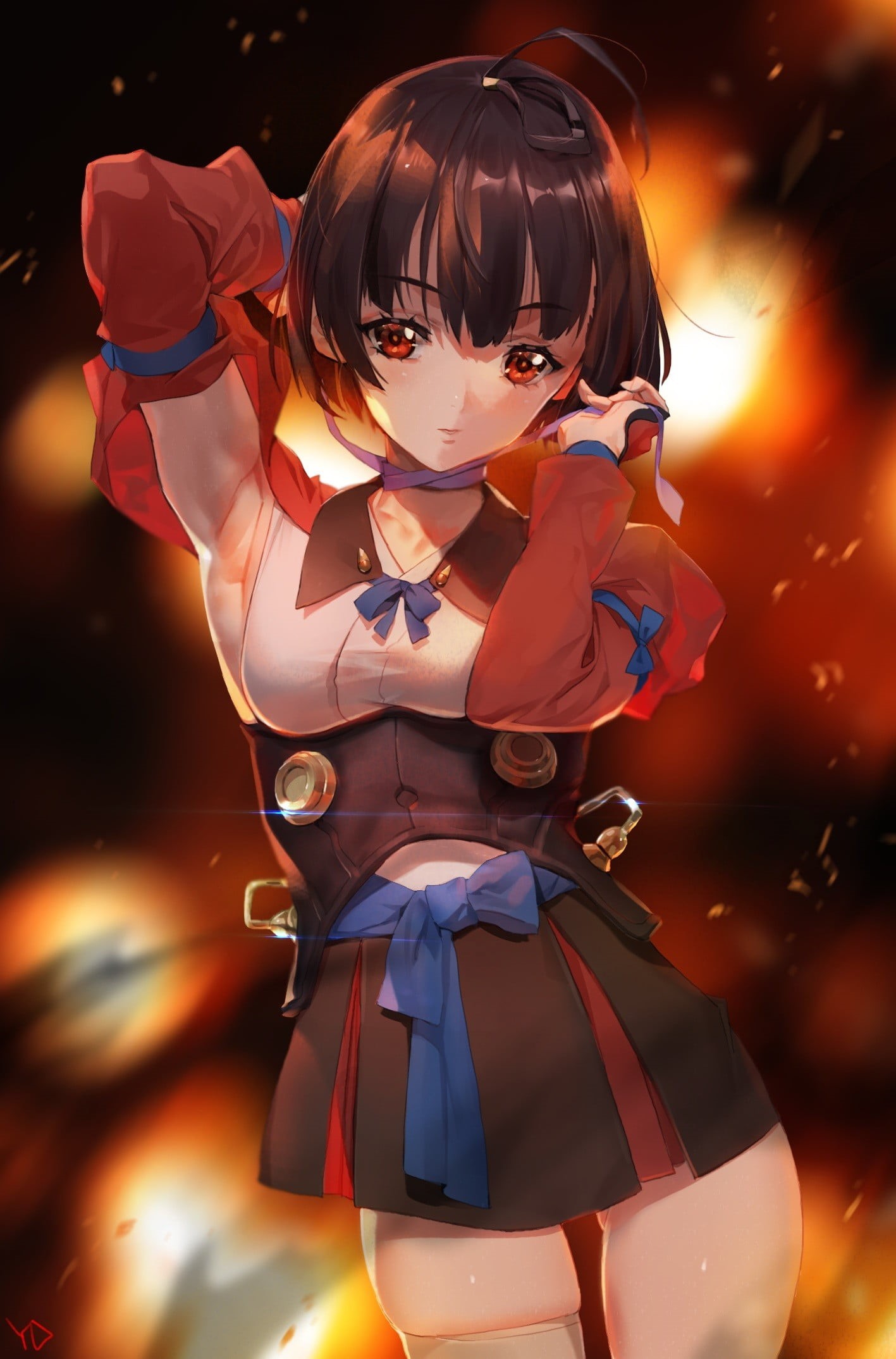 females, dress, childhood, 1080P, anime, event, Kabaneri of the Iron Fortress, illuminated, celebration, women, costume, clothing, offspring, illustration, Phone HD Wallpaper