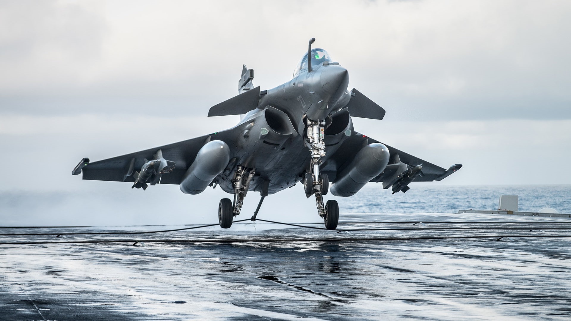 horizon, nature, Dassault Rafale, aircraft carrier, navy, horizon over water, military, plane, sky, mid-air, no people, mode of transportation, outdoors, HD Wallpaper