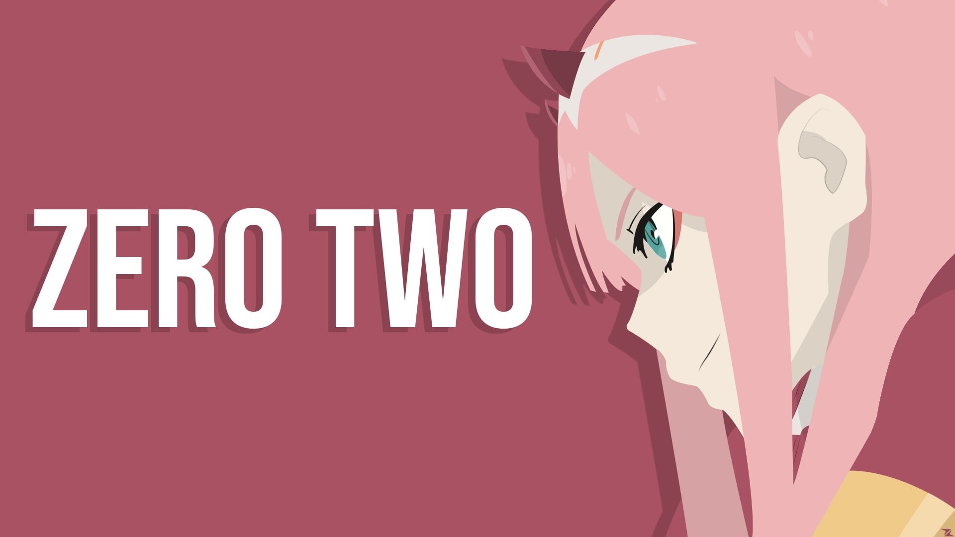 simple background, information, western script, Code: 002(02), Zero Two (Darling in the FranXX), 1080P, horns, anime girls, Zero Two, indoors, text, anime, HD Wallpaper