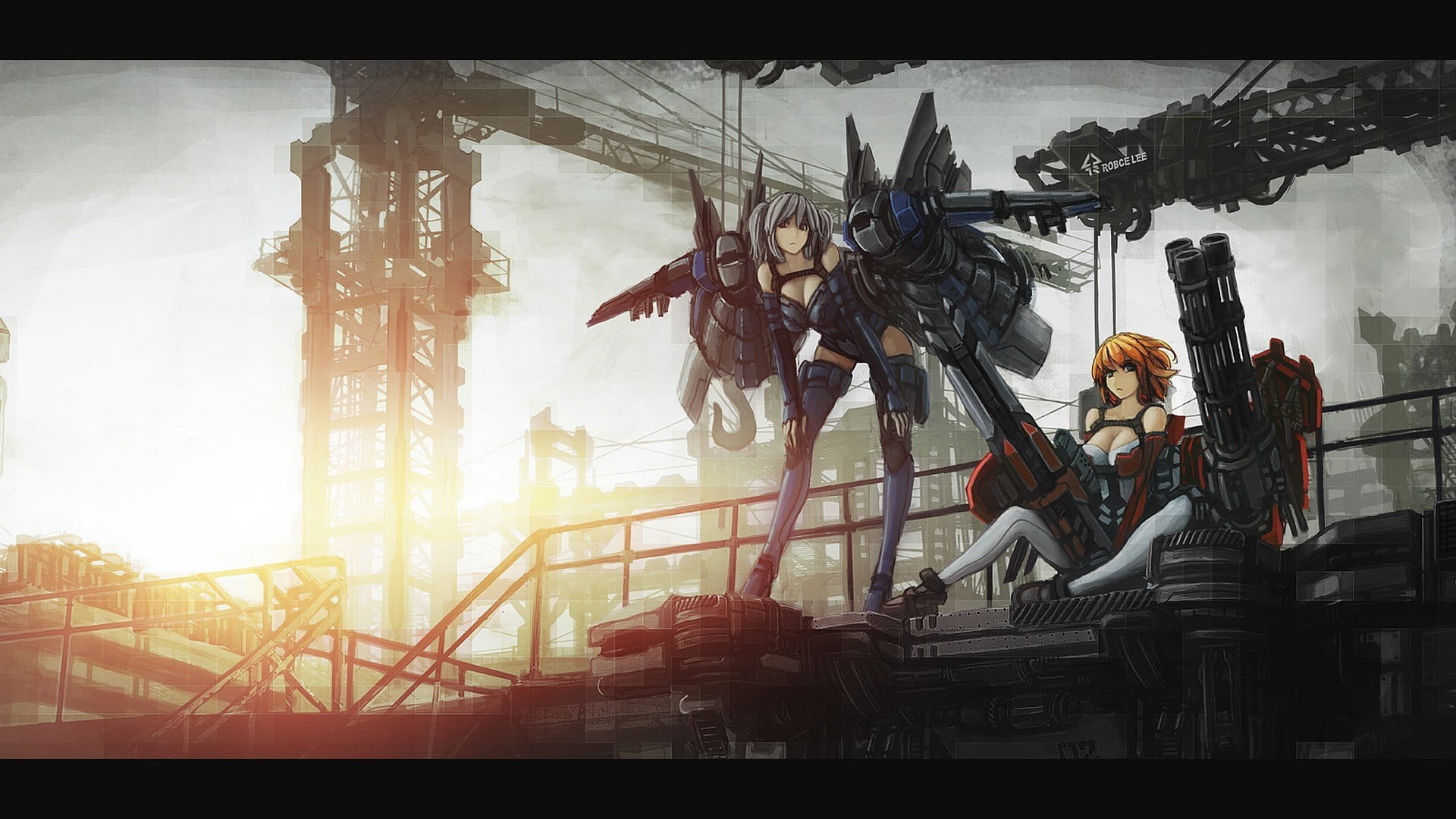 lens flare, city, human representation, representation, art and craft, sunbeam, mechamusume, 1080P, nature, no people, hanging, low angle view, built structure, HD Wallpaper