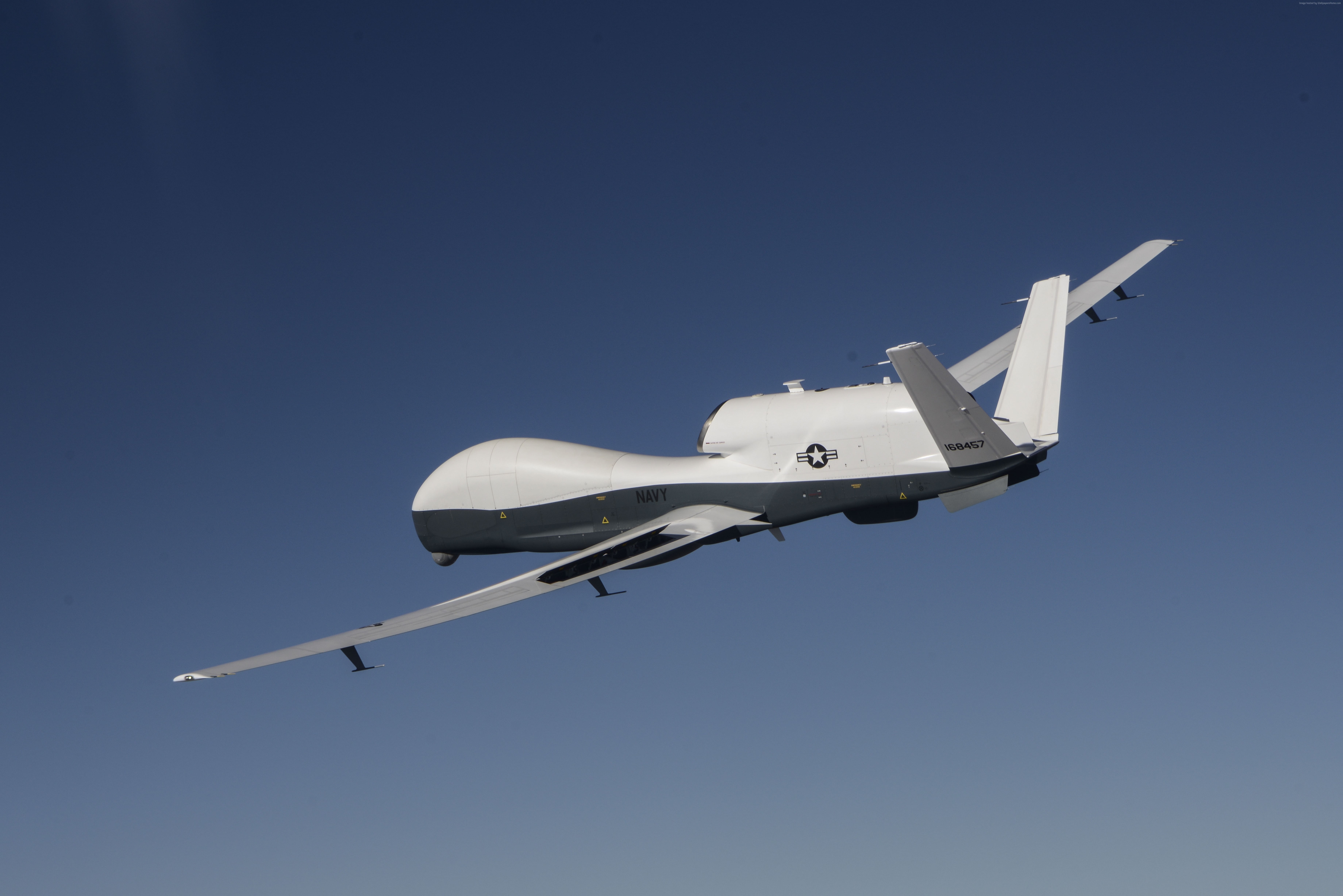 MQ-4C, MQ-4C Triton, USA Army, Surveillance UAV, landing, 5K, drone, HD Wallpaper