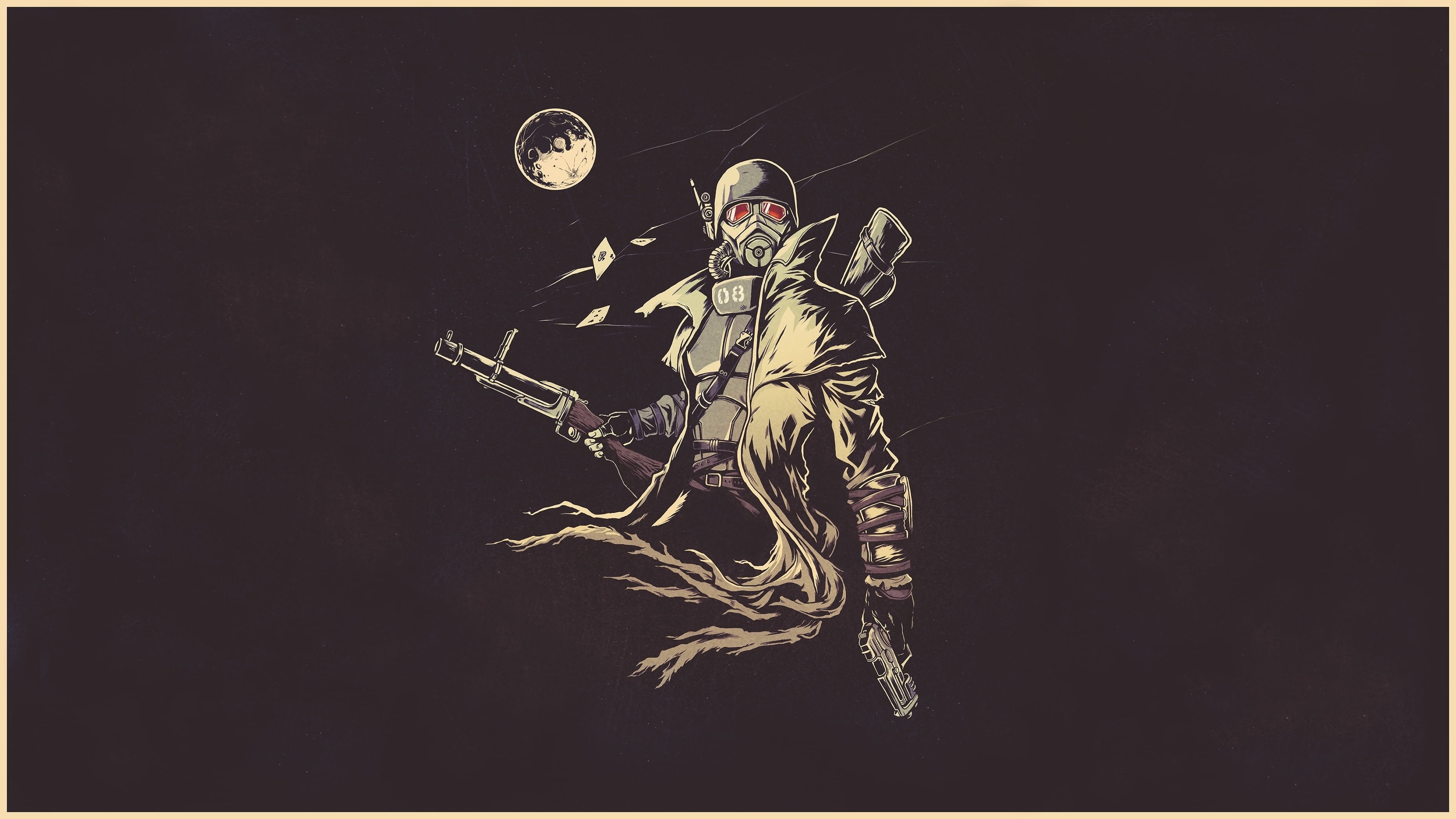 outdoors, night, human representation, NCR, armed Forces, soldiers, nature, vector, helmet, people, moon, sci-fi, oPS, illustration, 40mm-grenade launcher th, HD Wallpaper