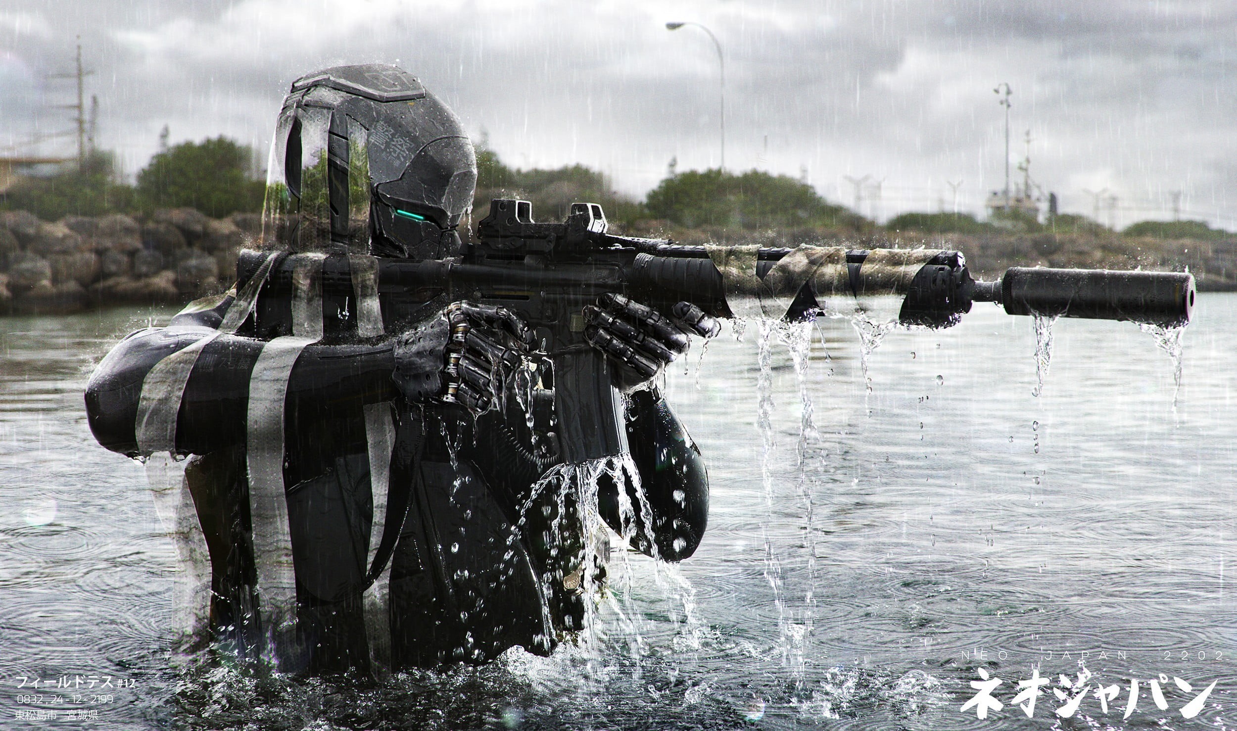 digital, focus on foreground, armed Forces, military infiltration, transportation, infantry, outdoors, mode of transportation, motion, nature, war, rifle, HD Wallpaper