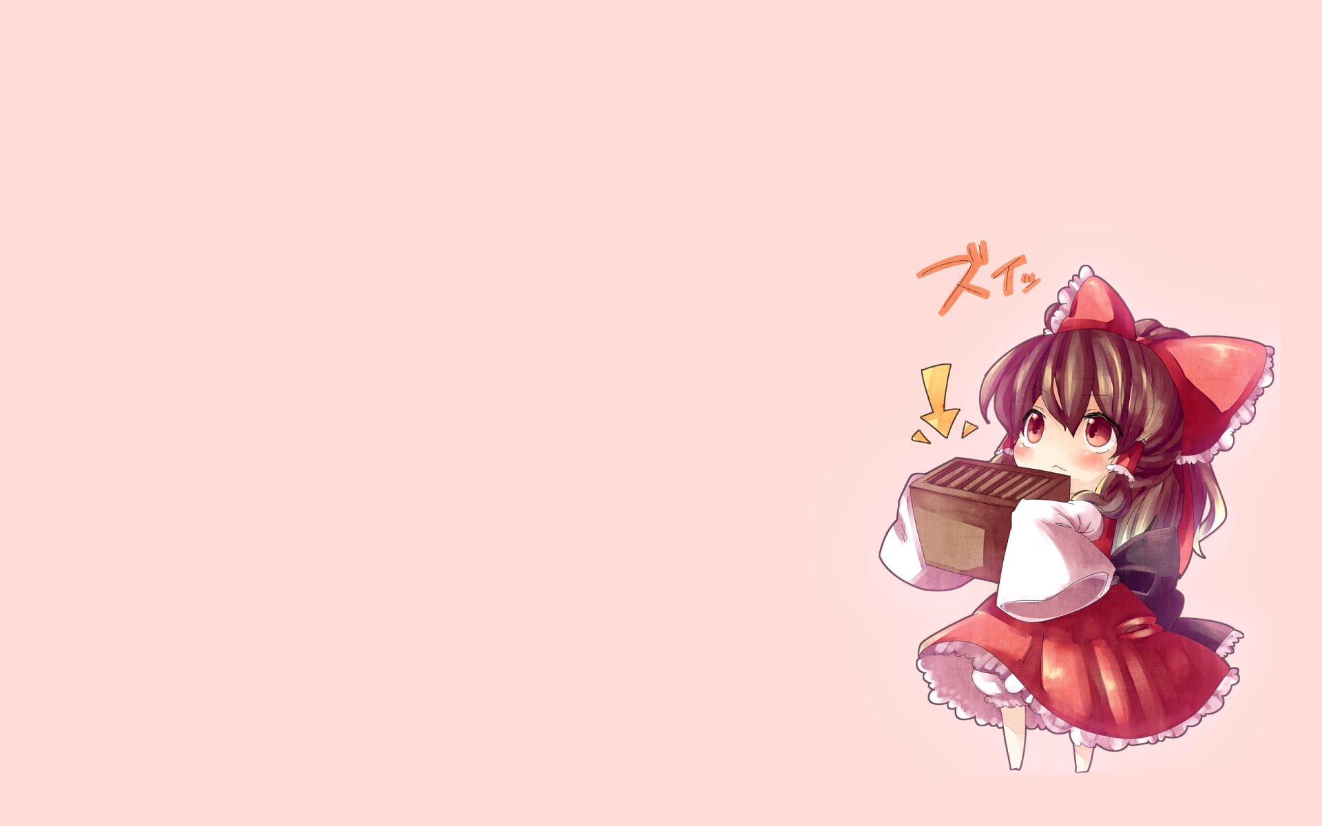 nature, pink background, Touhou, simple background, yukata, decoration, Hakurei Reimu, food and drink, flowering plant, art and craft, food, representation, HD Wallpaper
