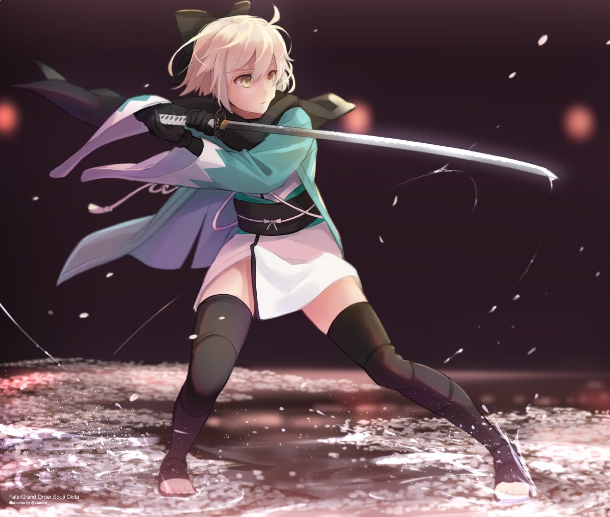 480P, katana, lifestyles, girls, sword, real people, night, full length, blond hair, adult, beauty, one person, weapon, sport, women, clothing, females, HD Wallpaper