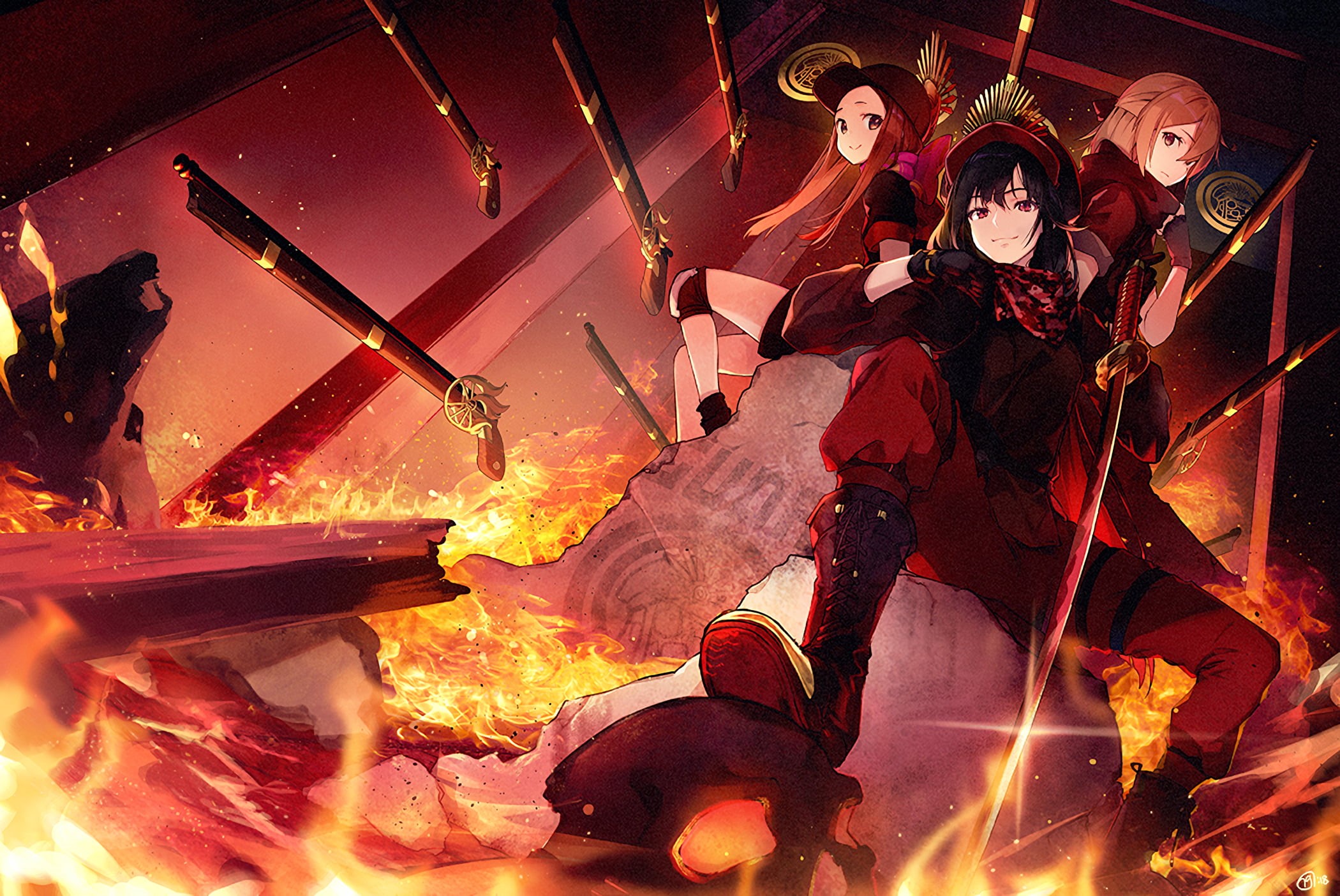Chacha (Fate/Grand Order), Katana, Fate/Grand Order, Demon archer (Fate/Grand Order), Girl, 1080P, Sword, Okita Souji, Sakura Saber, Oda Nobunaga (Fate/Grand Order), HD Wallpaper