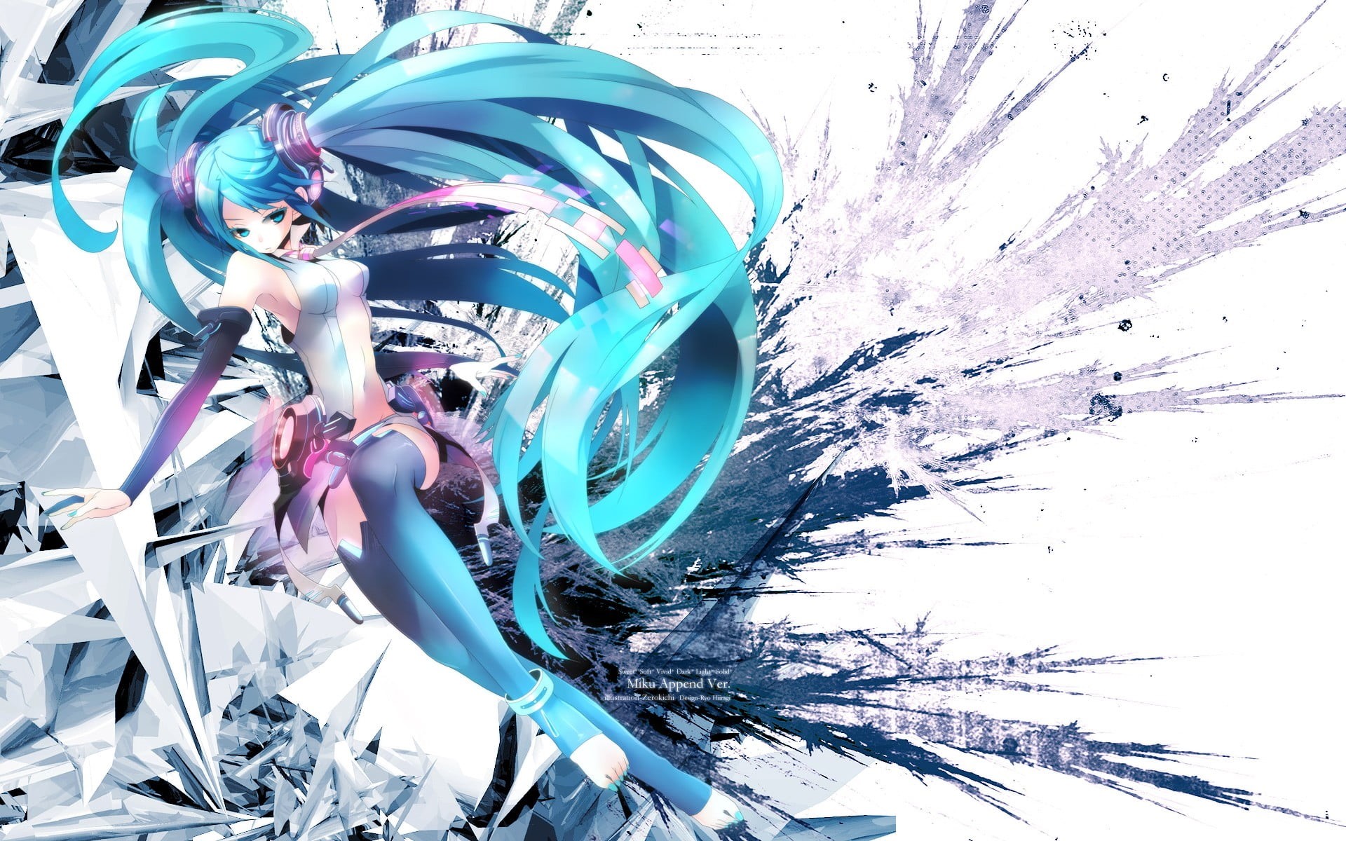 Vocaloid, 1080P, real people, outdoors, standing, long hair, multi colored, leisure activity, sunlight, lifestyles, twintails, day, blue hair, arts culture and entertainment, HD Wallpaper
