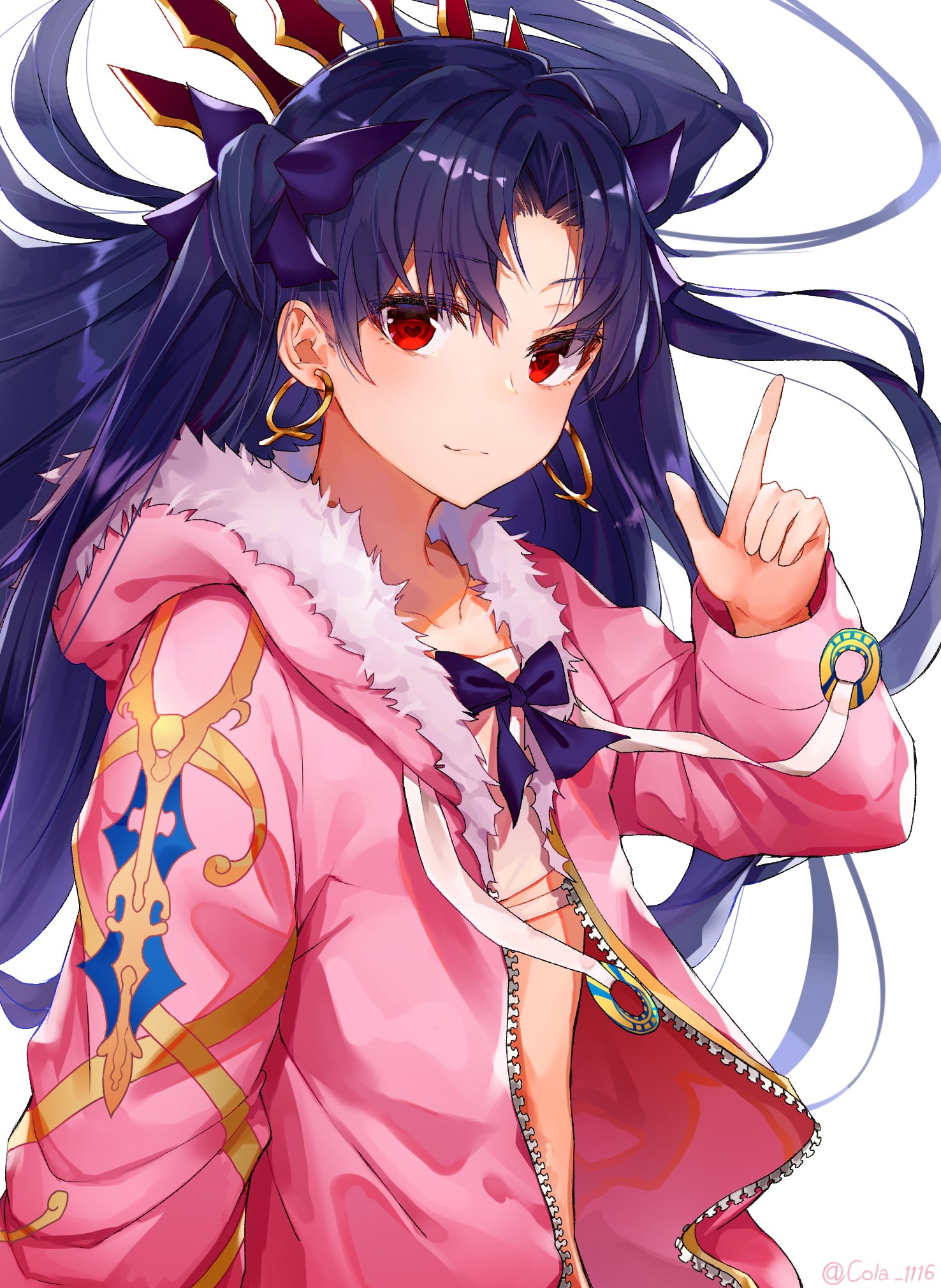 blue hair, FGO, sweater, Fate/Grand Order, 1080P, long hair, Ishtar (Fate/grand order), anime, simple background, anime girls, vertical, artwork, digital art, Phone HD Wallpaper