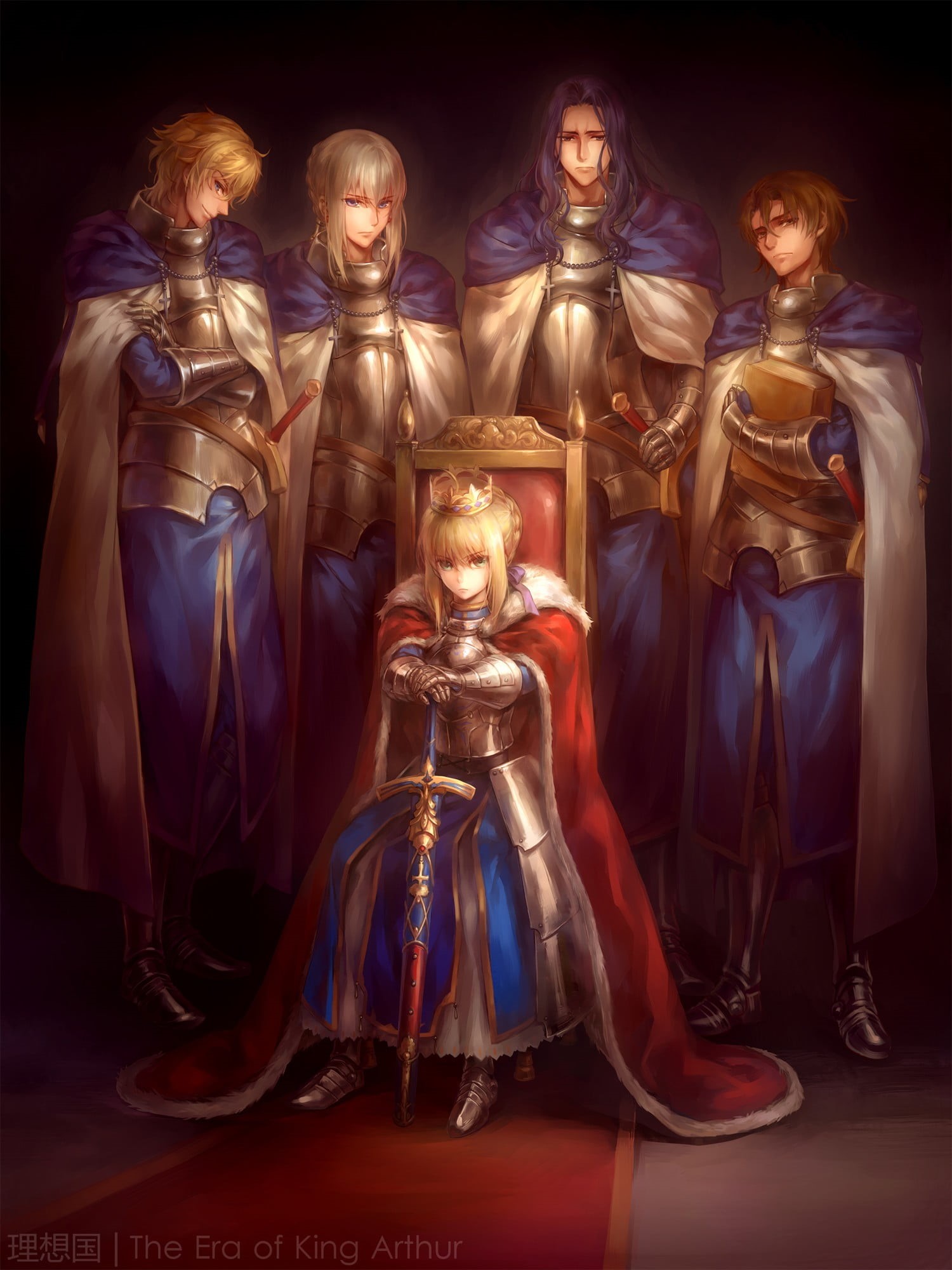 clothing, history, antique, 1080P, sword, no people, holding, spirituality, blonde, Fate/Grand Order, Fate/Zero, the past, ornate, illustration, shiny, Phone HD Wallpaper