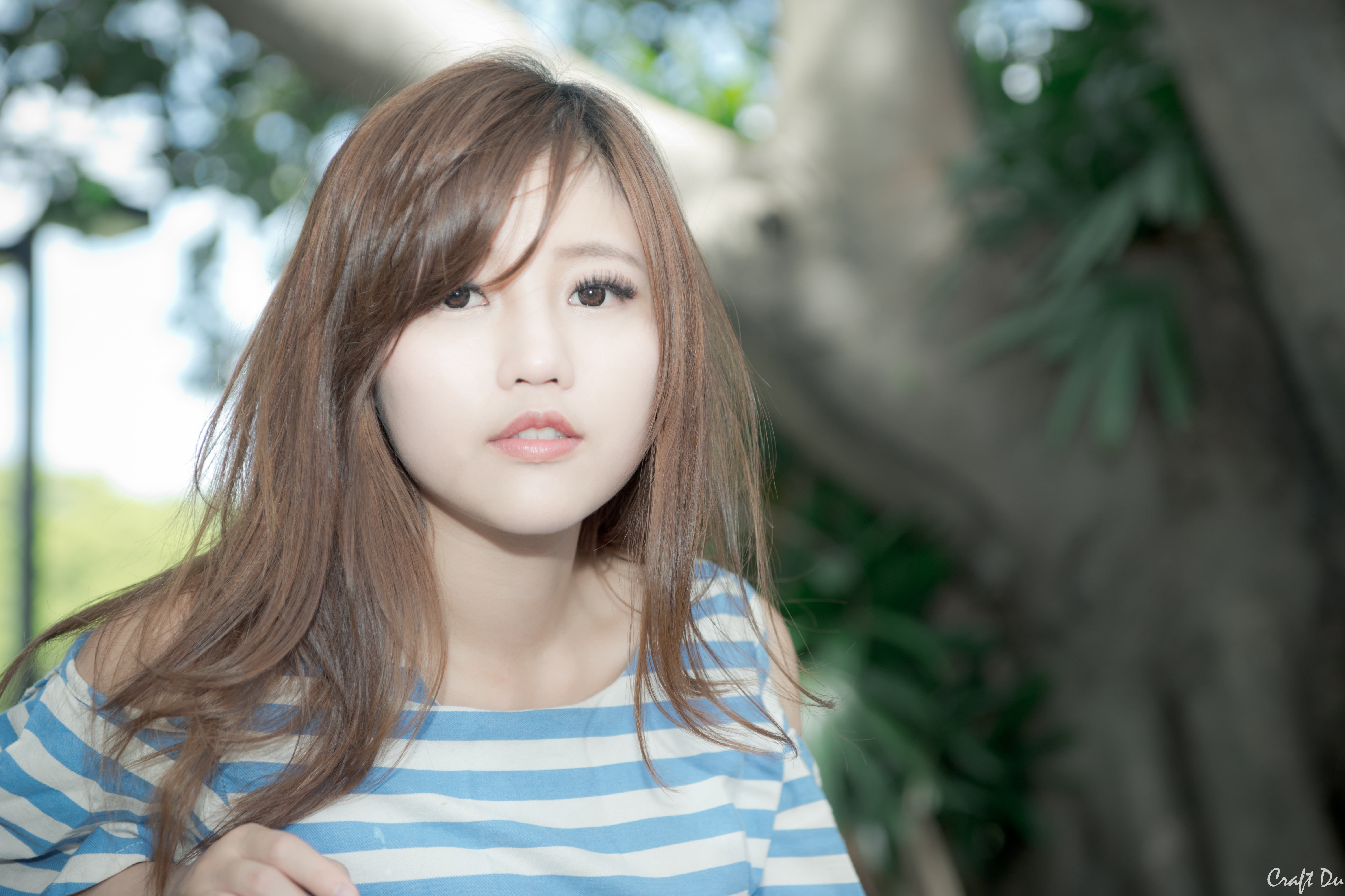 females, innocence, day, hair, medium-length hair, portrait, casual clothing, Asian, child, women, childhood, face, auburn hair, 5K, outdoors, girls, brown hair, HD Wallpaper