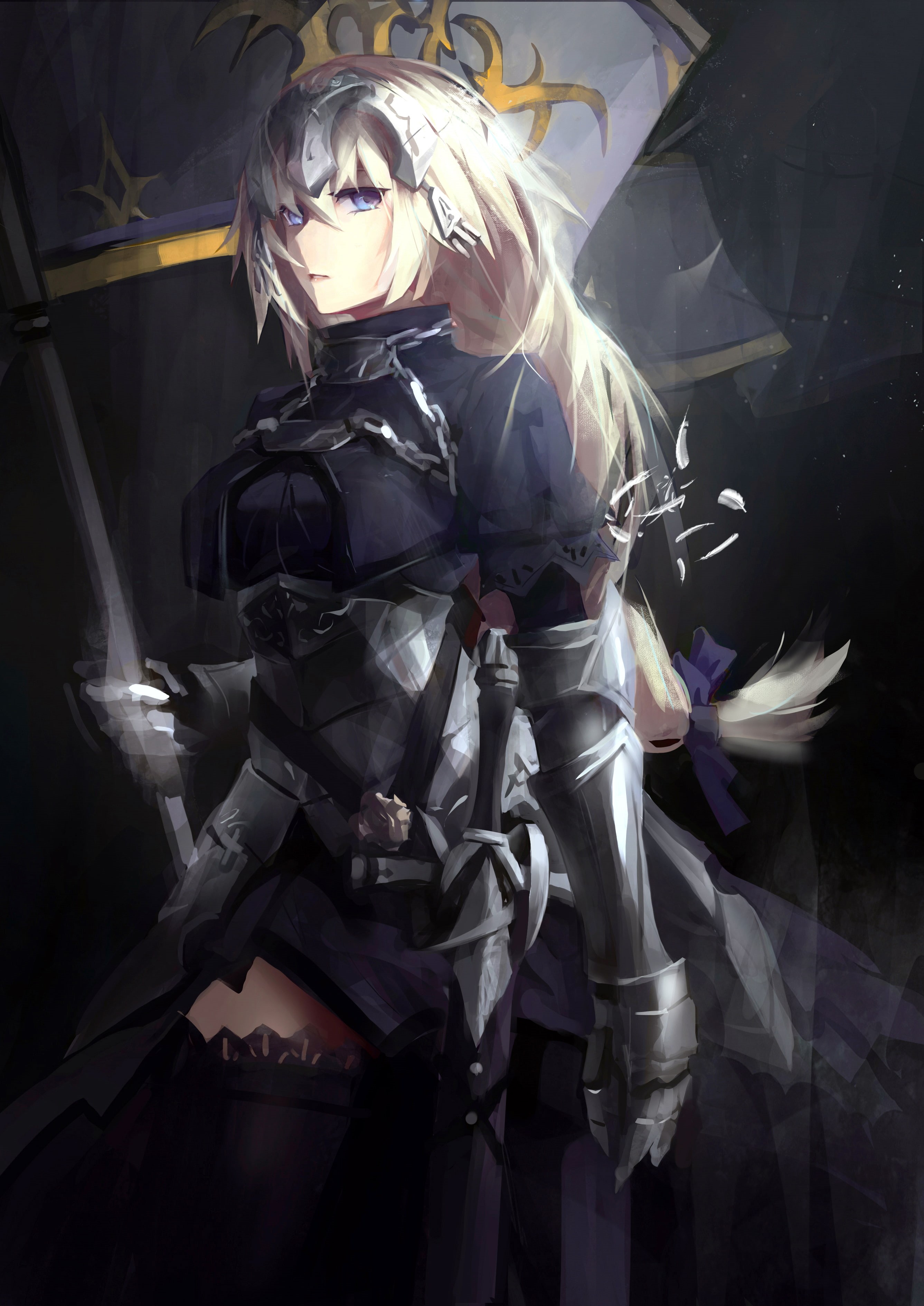 blonde, anime, Ruler (Fate/Apocrypha), anime girls, Fate Series, Fate/Apocrypha, Jeanne dArc, 2K, Phone HD Wallpaper