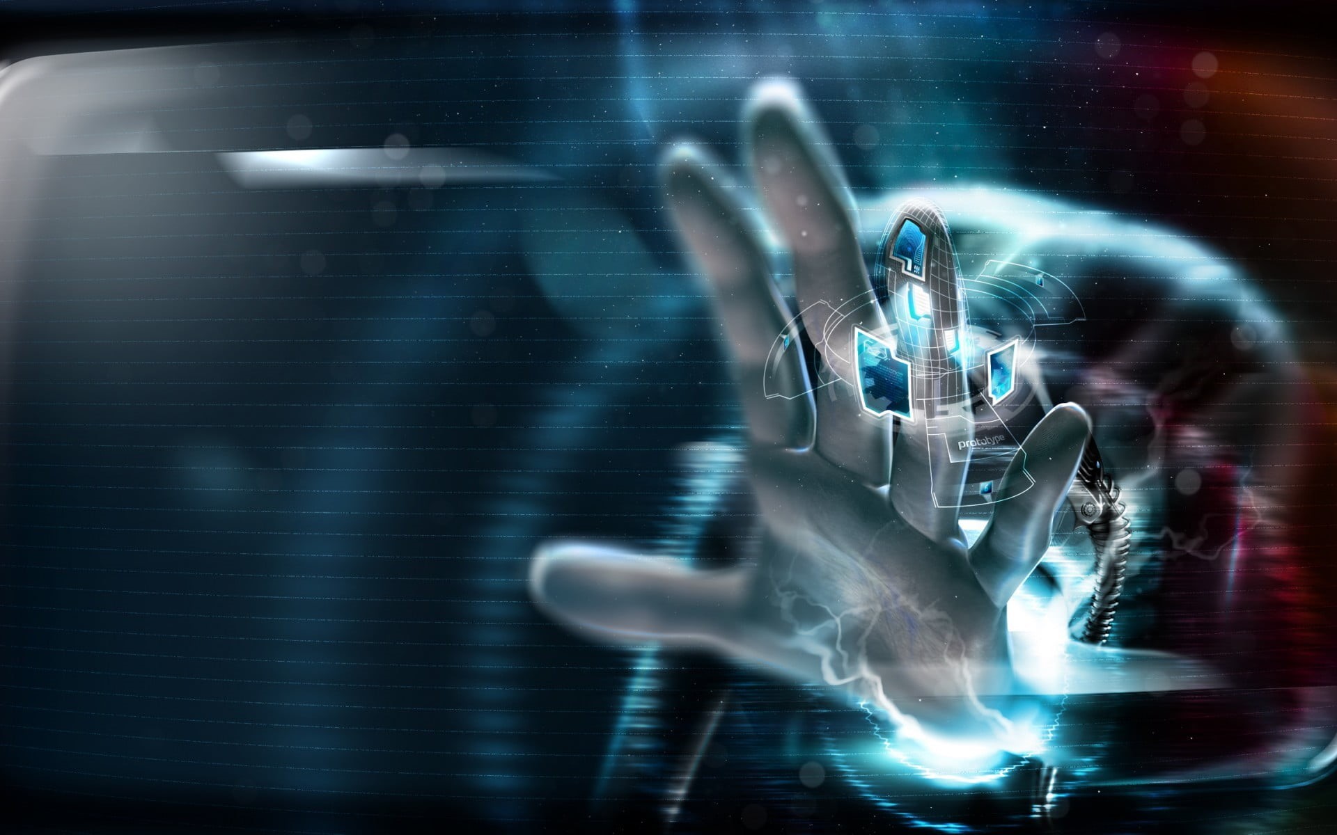 1080P, adult, light - natural phenomenon, pixelated, Computer screen, music, blurred motion, city, Technomancer, fantasy art, 3D, illuminated, people, HD Wallpaper