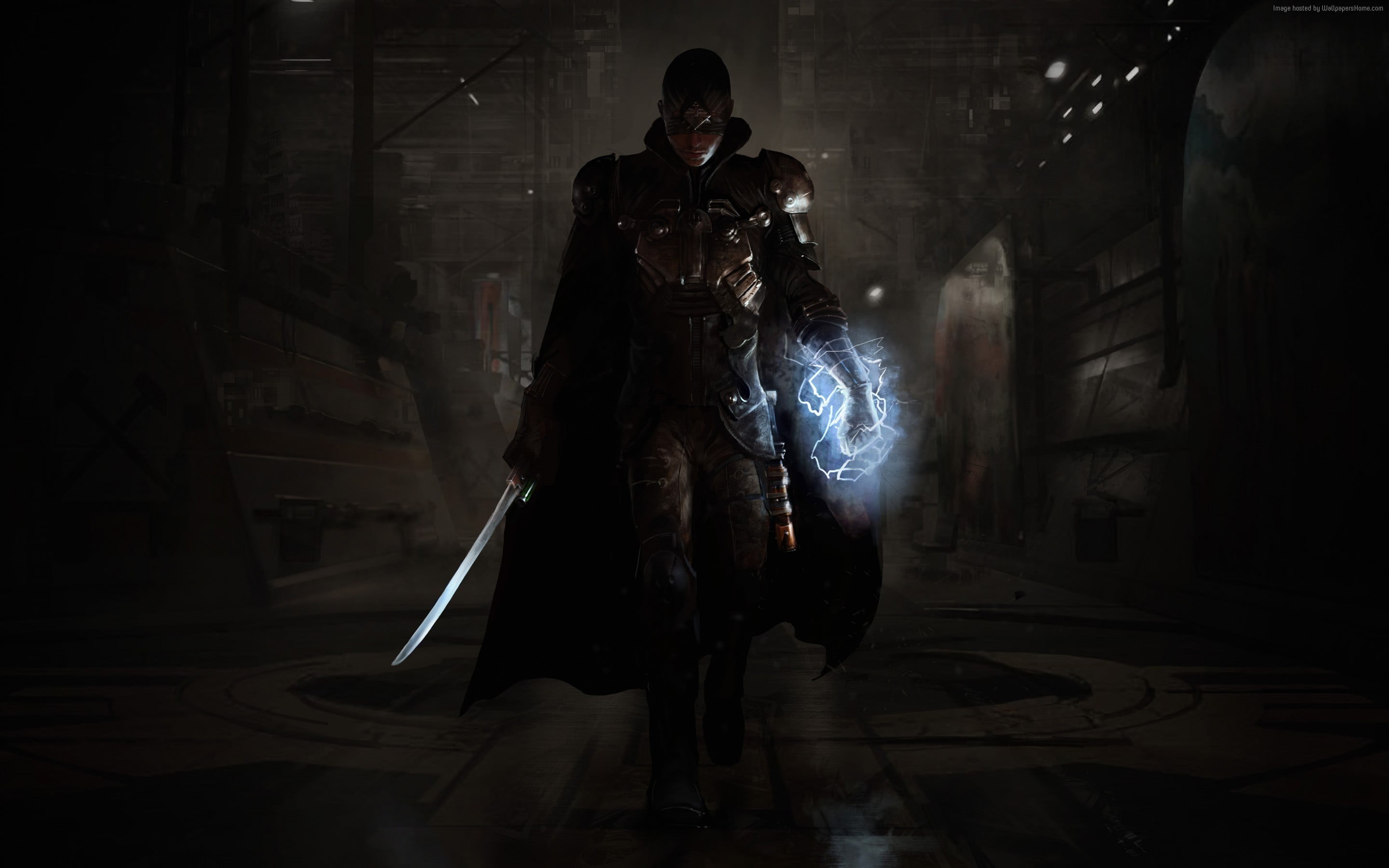 aggression, 2K, ps games, disguise, xbox games, mask, males, holding, pc games, the technomancer, adult, front view, 2016 games, skill, standing, strength, HD Wallpaper
