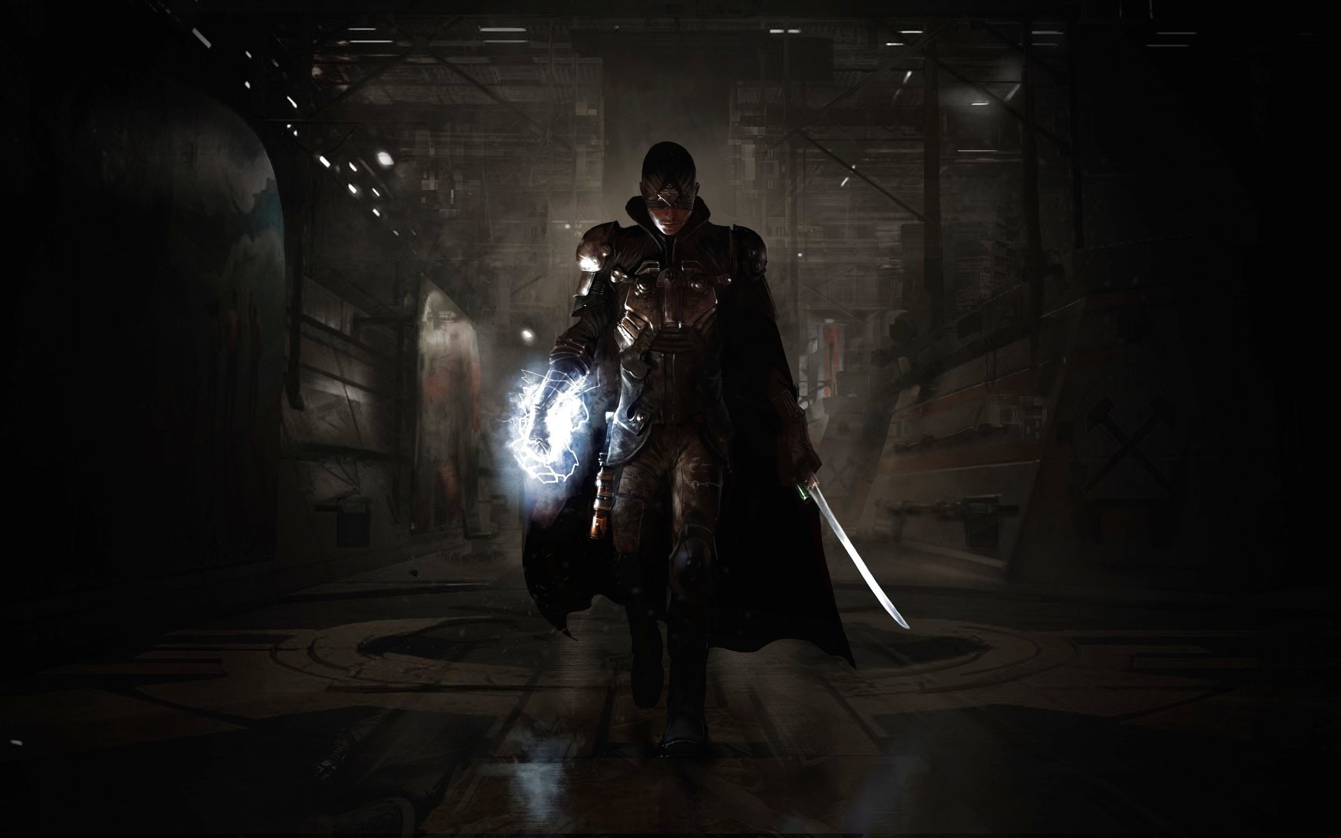shooter, people, indoors, real people, 1080P, males, Fighting, two people, young adult, Technomancer, building, young men, standing, holding, women, warrior, HD Wallpaper
