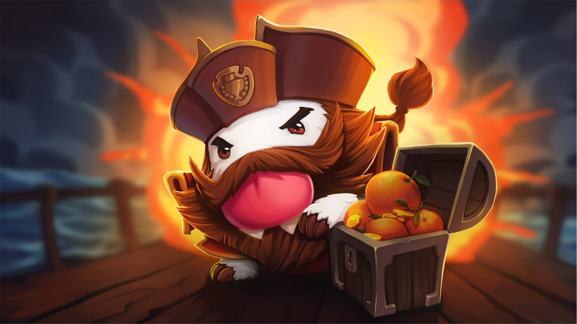 art and craft, Poro, illustration, indoors, chest, League of Legends, teddy bear, celebration, stuffed toy, fruits, lion, innocence, still life, orange color, HD Wallpaper