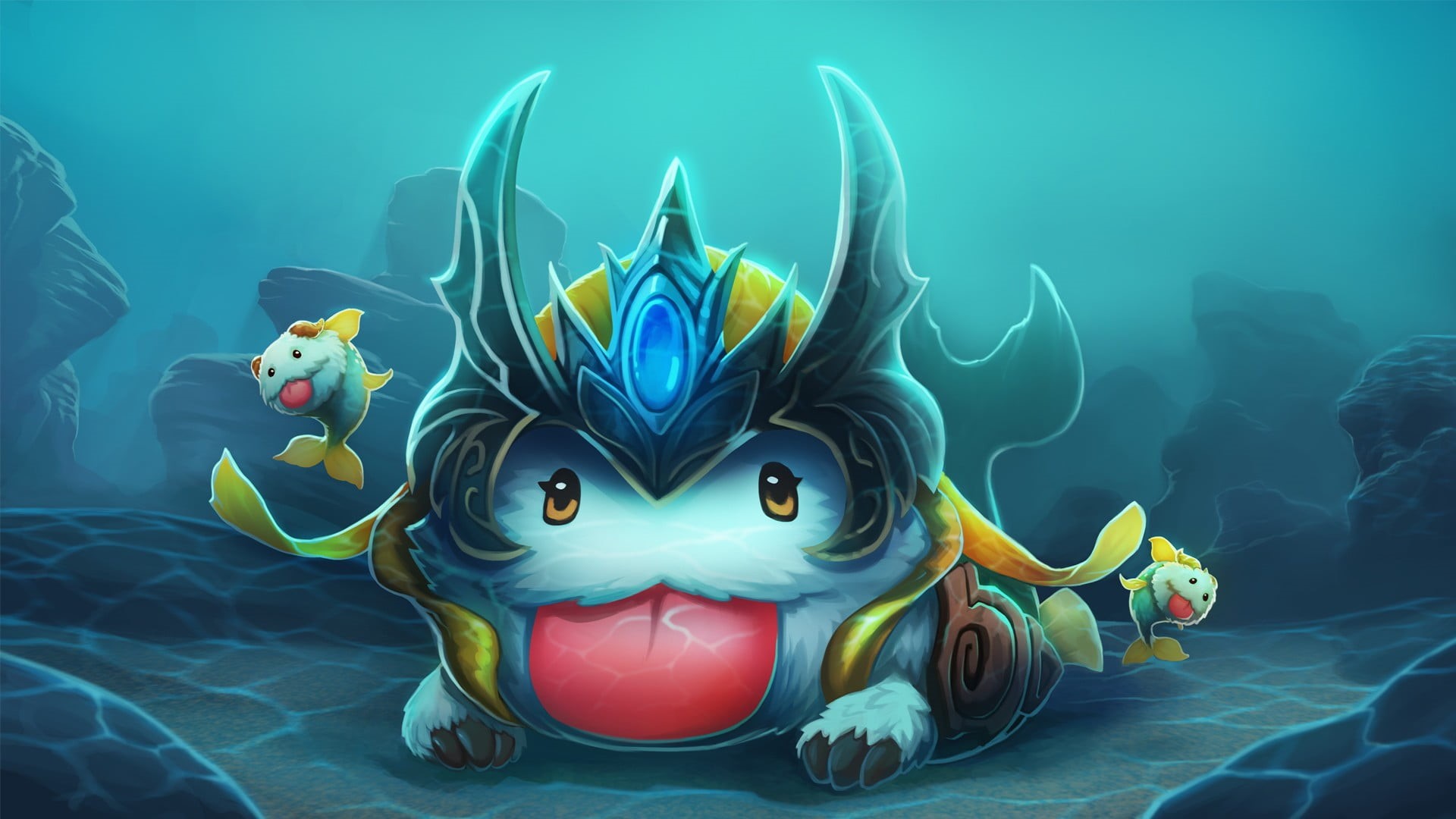 illustration, sea, League of Legends, cartoon, 1080P, water, inflatable, craft, creativity, swimming, indoors, human representation, underwater, art and craft, HD Wallpaper
