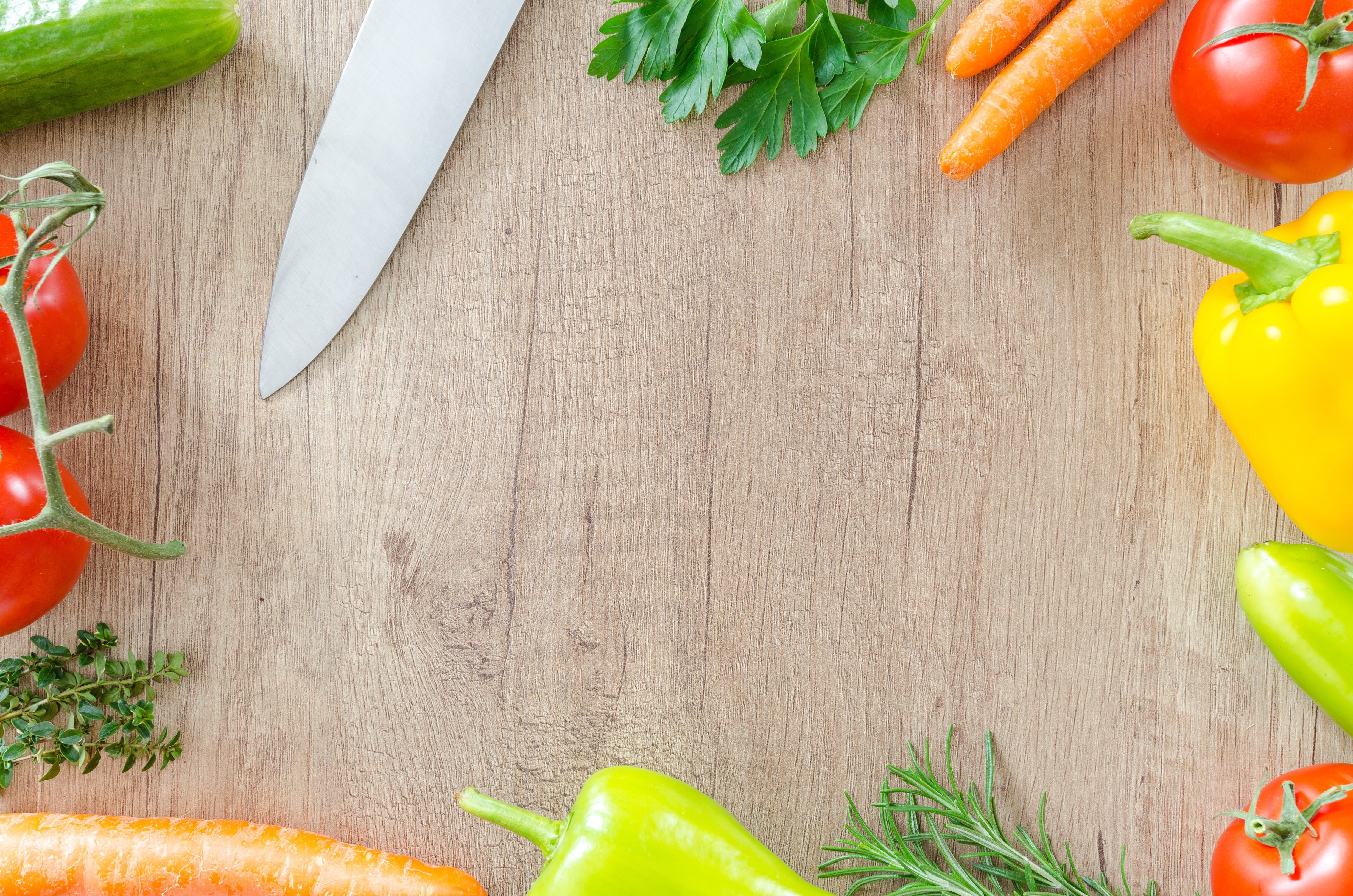 raw, eating, vegetable, wooden, healthy, vegetarian food, autumn, herb, seasonal, salad, tomato, cooking, table, diet, green, red, background, 4K, herbs, HD Wallpaper