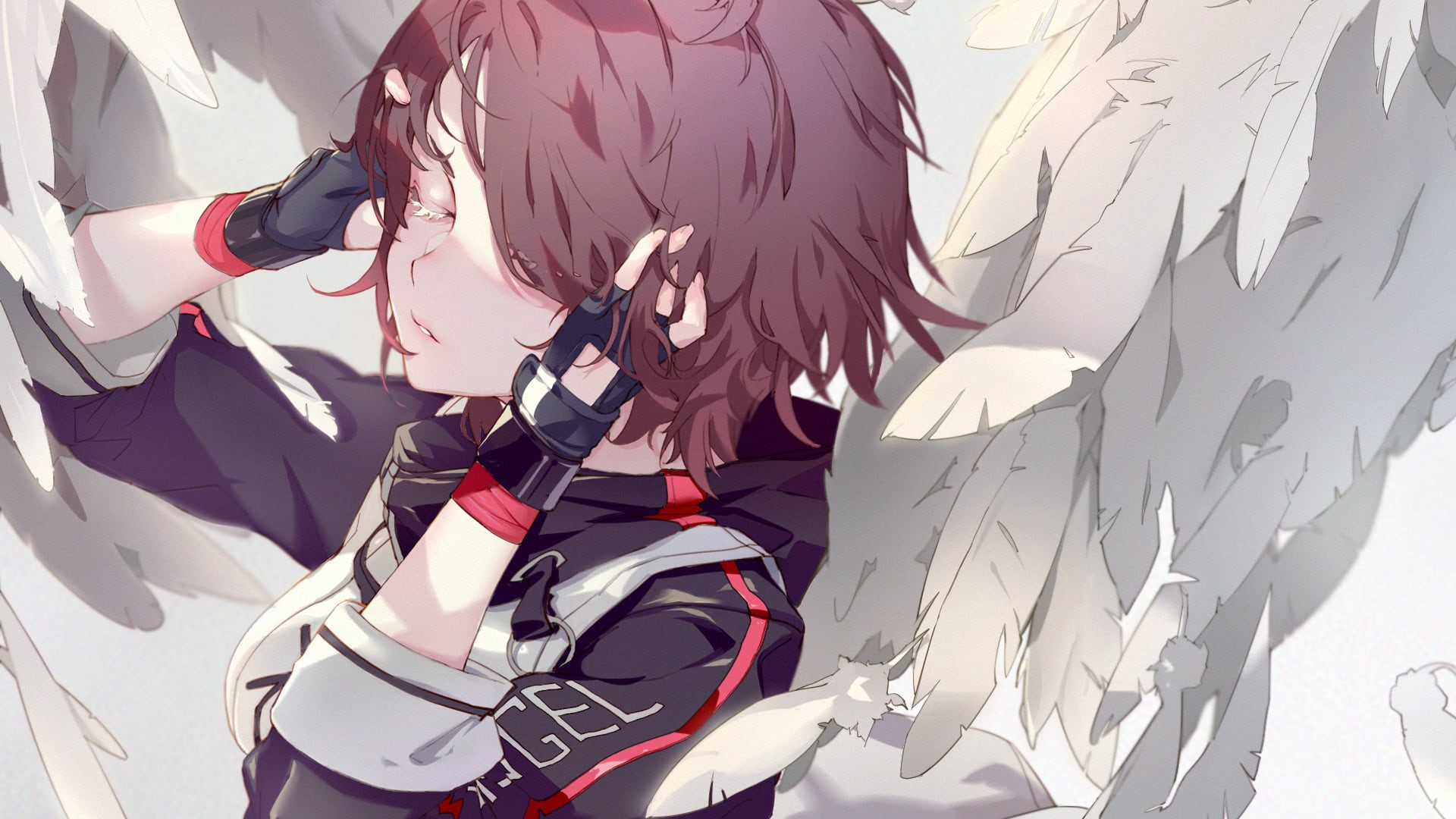 1080P, Exusiai (Arknights), anime, wings, Arknights, HD Wallpaper