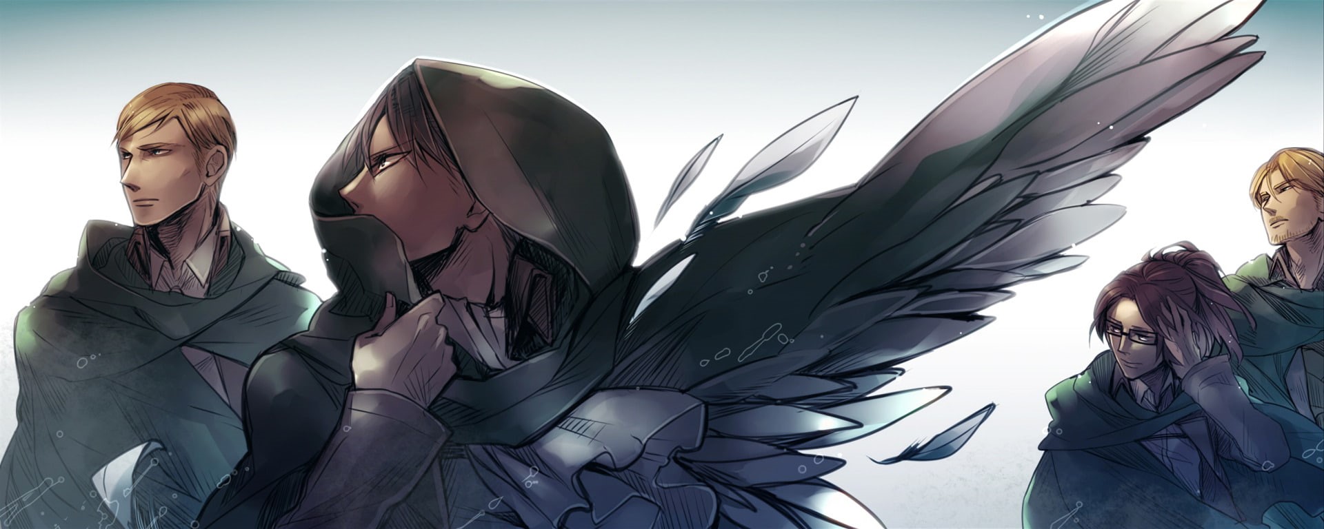 1080P, Erwin Smith, Mike Zacharius, Levi Ackerman, Anime, Attack On Titan, Hange Zoë, HD Wallpaper