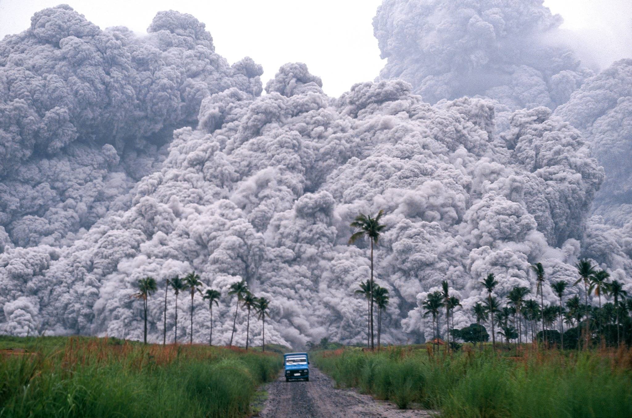 tree, vehicle, transportation, land, mode of transportation, scenics - nature, volcano, grass, dust, eruptions, 1080P, beauty in nature, landscape, nature, HD Wallpaper