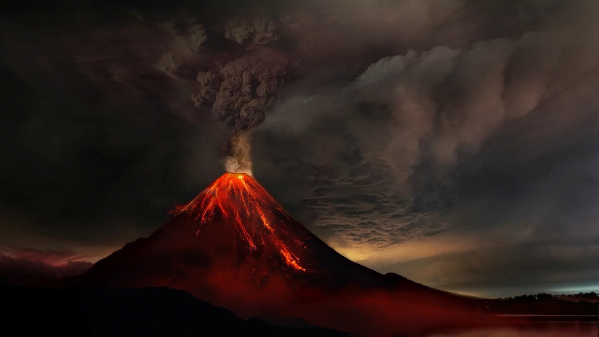sky, 1080P, environment, dust, geological phenomenon, nature, active volcano, power, cloud, geology, cloud - sky, stratovolcano, non-urban scene, power in nature, HD Wallpaper